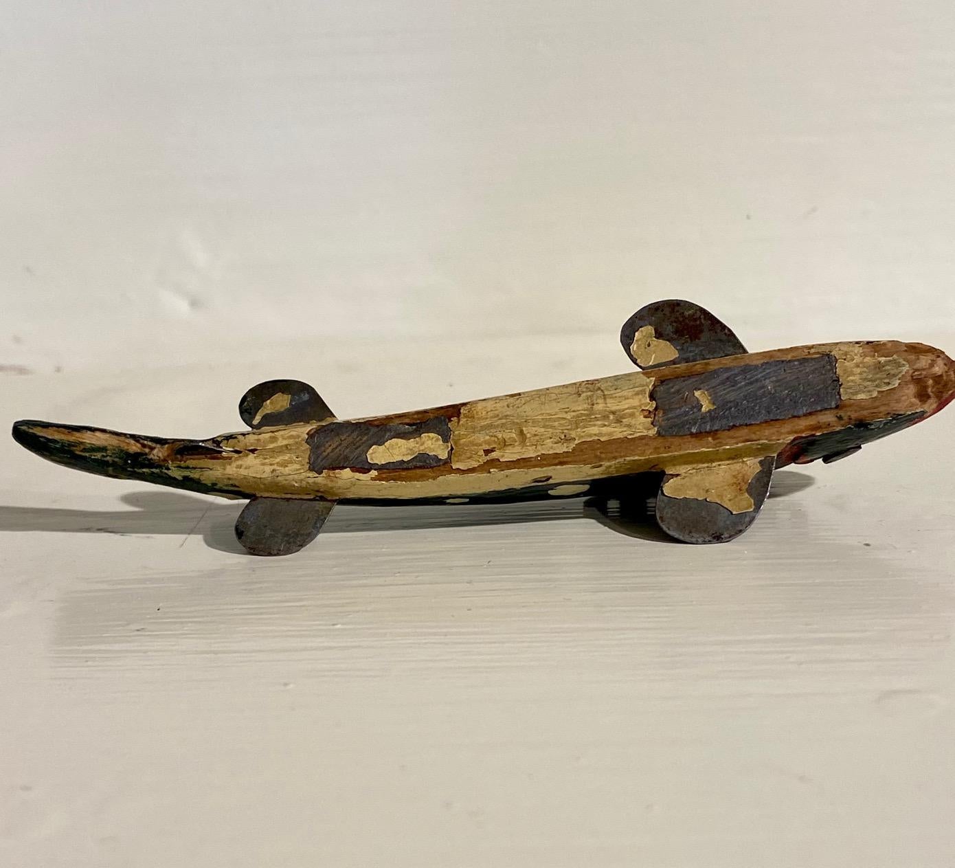 Wood Oscar Peterson Minnow Decoy Repainted by Jess Ramey, circa 1930 For Sale