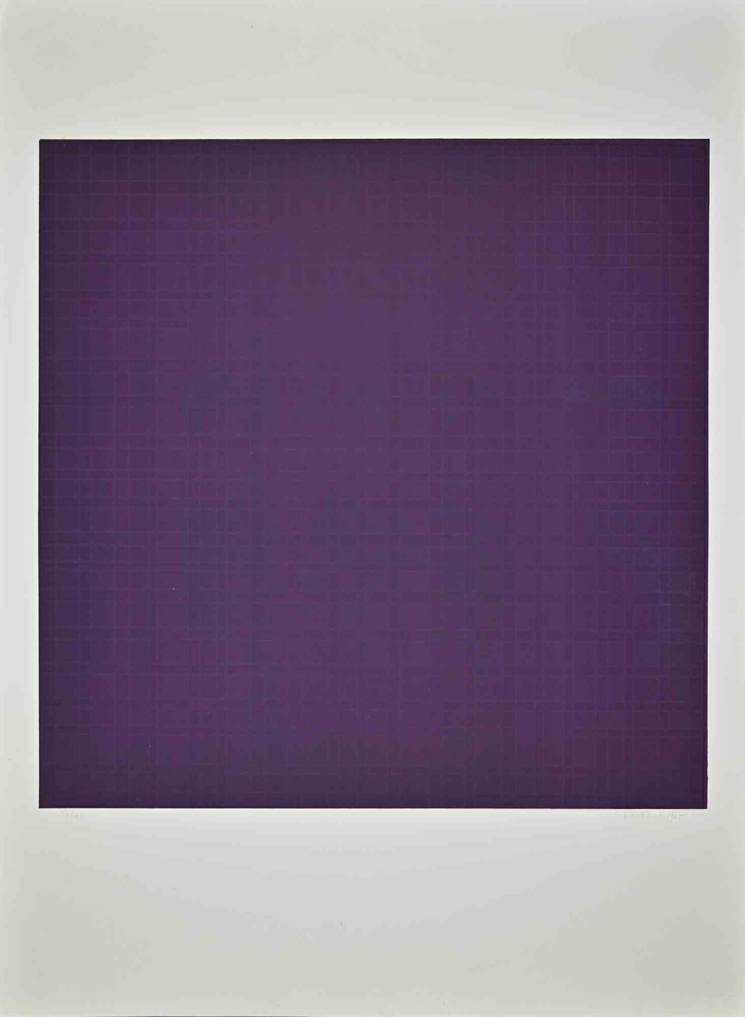 Violette Komposition – Radierung von Oscar Piattella – 1975