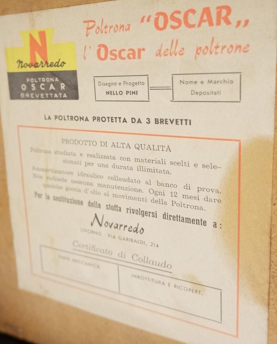Fauteuil inclinable « Oscar » de style mi-siècle moderne par Nello Pini pour Novarredo, 1959 Bon état - En vente à Brussels, BE