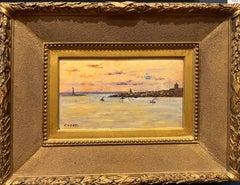 New York City Landscape Oil Painting with Statue of Liberty, New York Harbor, NY