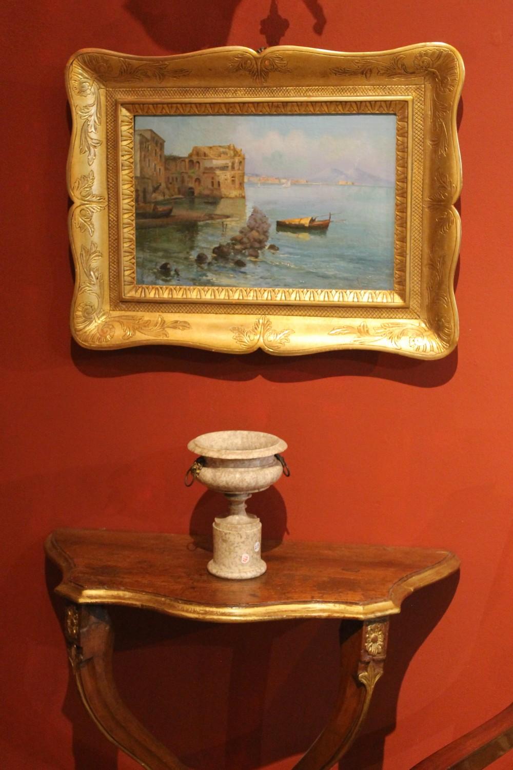 Italian Impressionist 19th Century Oil on Canvas Marine Landscape Painting  2