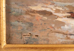 Bustling Street Market Scene, 19th century Oil on Board