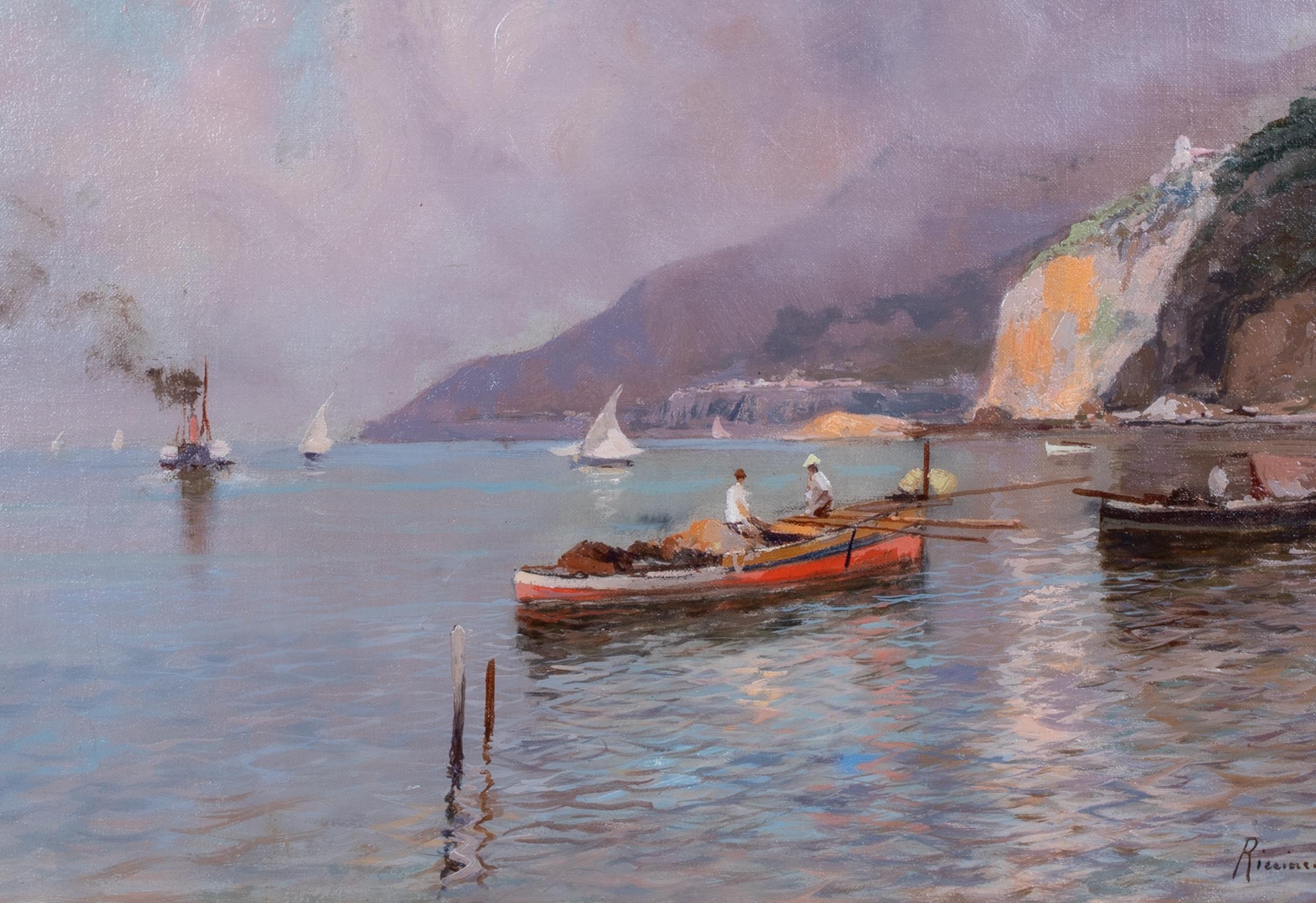 La côte amalfitaine 19ème siècle Oscar Ricciardi (1864-1935) en vente 4