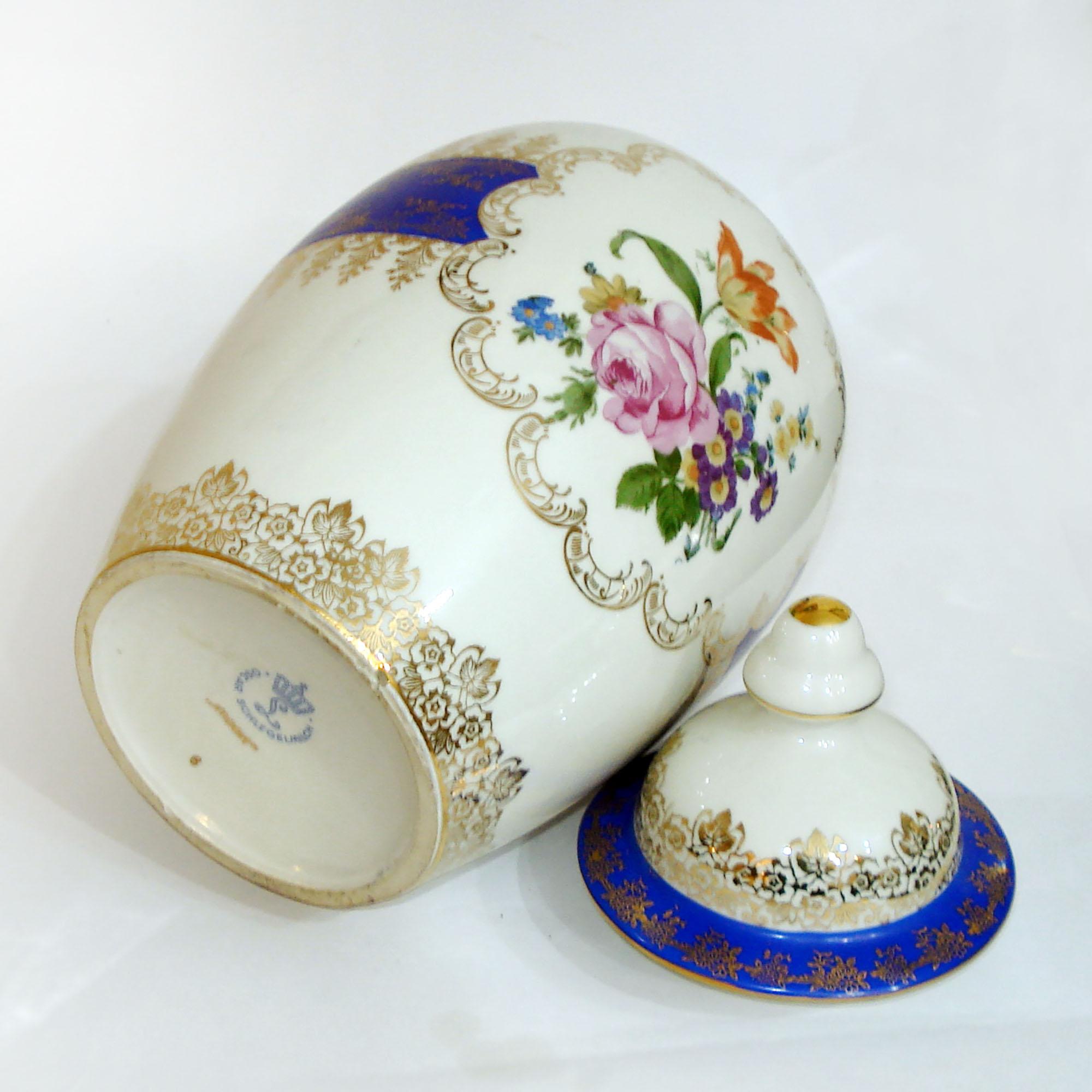 Vintage German Porcelain Lidded Urn by Oscar Schlegelmilch For Sale 6