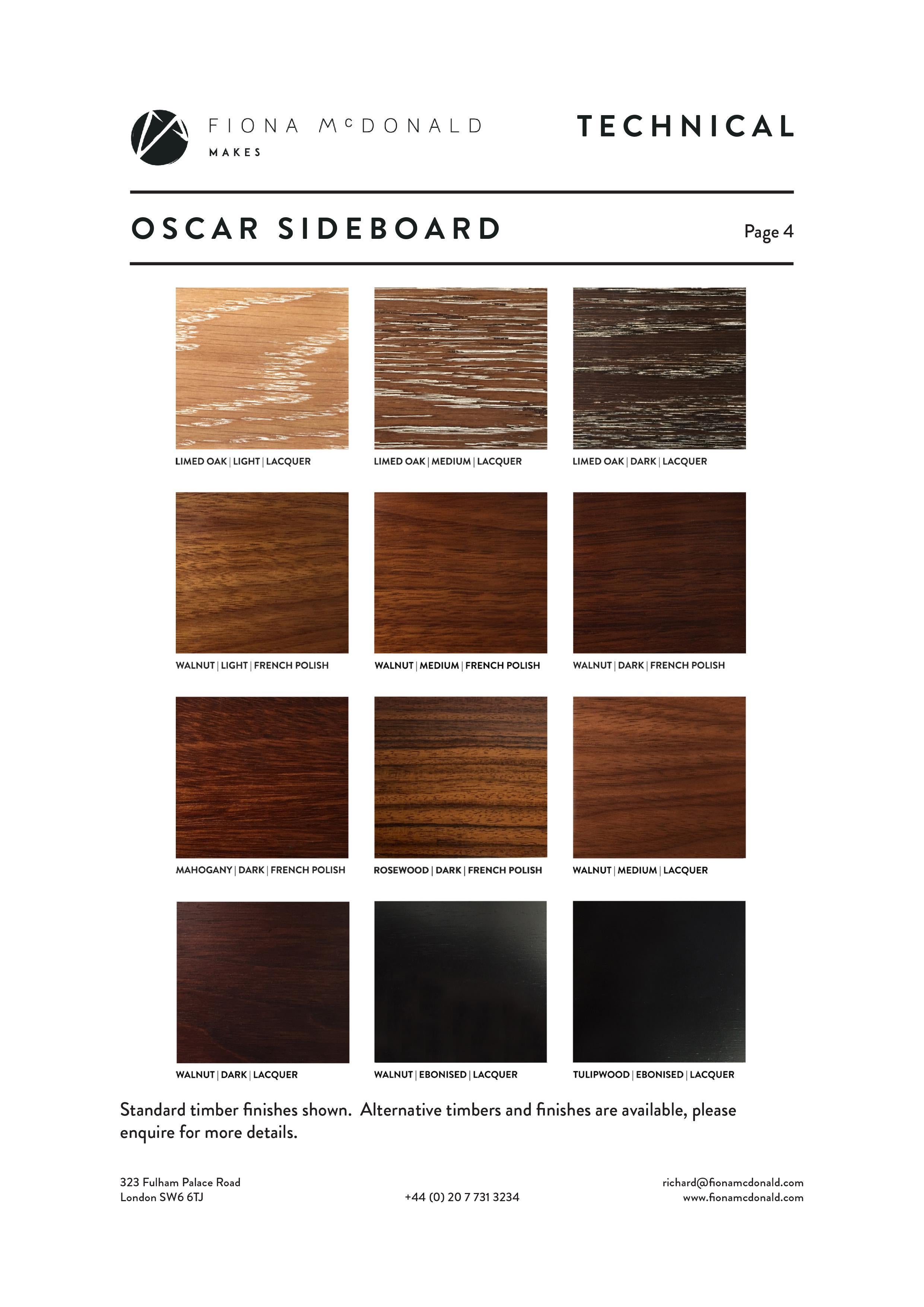 Oscar Sideboard or Dresser - Bespoke - Rosewood with Antique Brass Detail For Sale 7