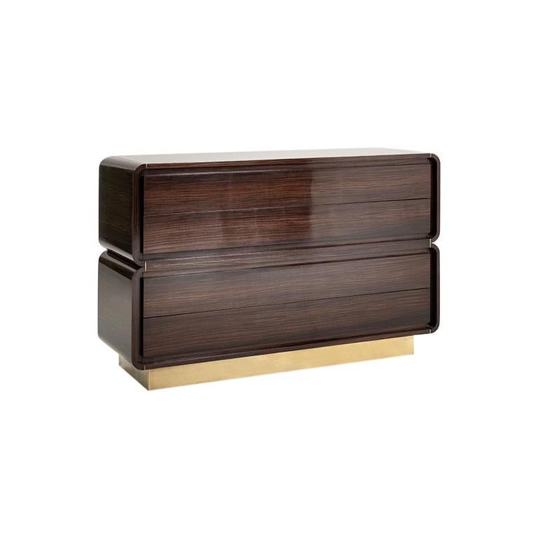 Oscar Sideboard or Dresser - Bespoke - Rosewood with Antique Brass Detail For Sale