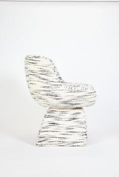 Oscar Small Dining Chair, White Bouclé Fabric Nobilis, Swivel option by Duistt