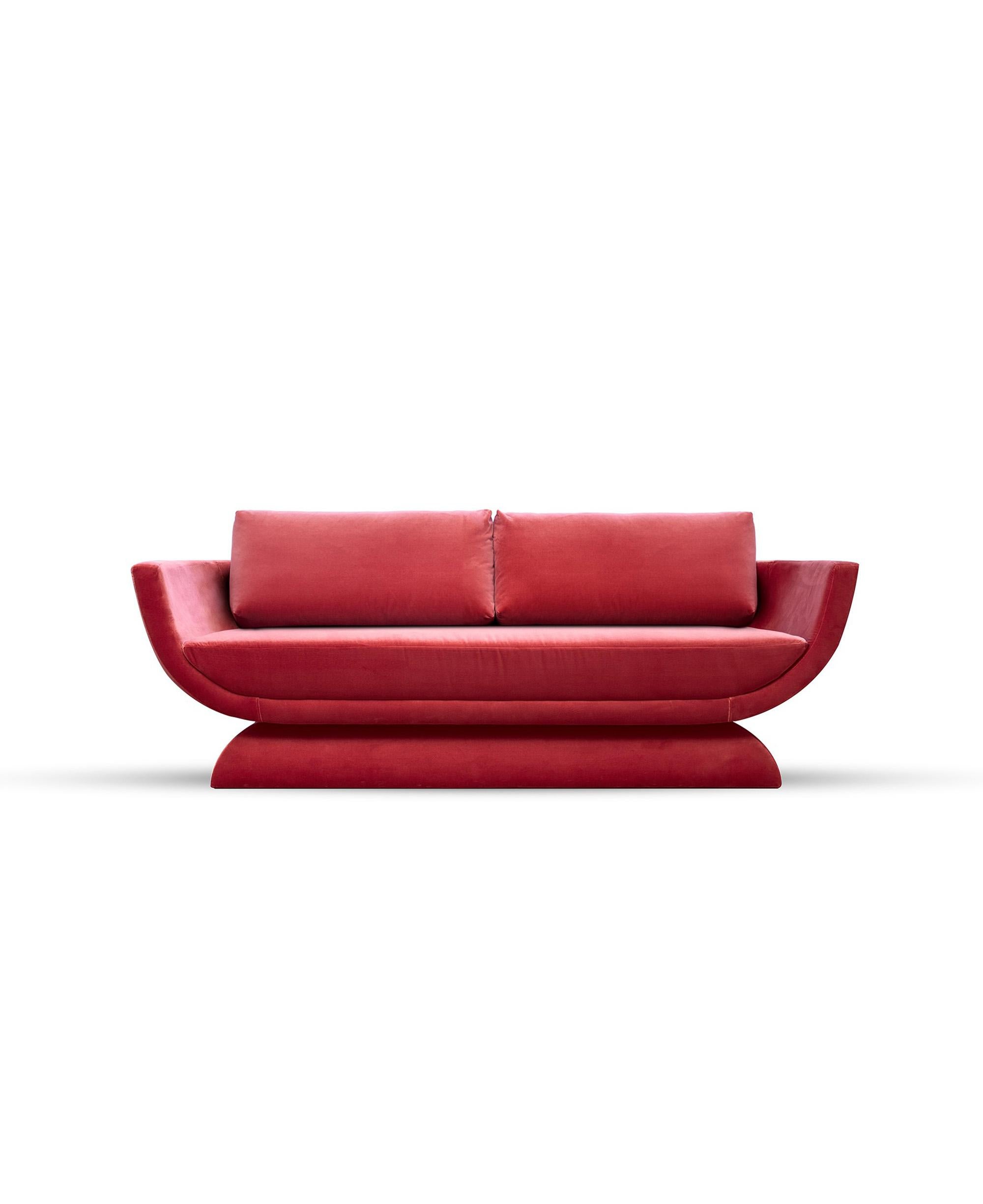 Oscar Sofa by DUISTT 
Dimensions: W 210 x D 85 x H 76 cm
Materials: Duistt Fabric

Oscar sofa, crafted with great attention to detail, is part of Oscar collection inspired by the curved lines poetry of Oscar Niemeyer’s architecture. OSCAR sofa