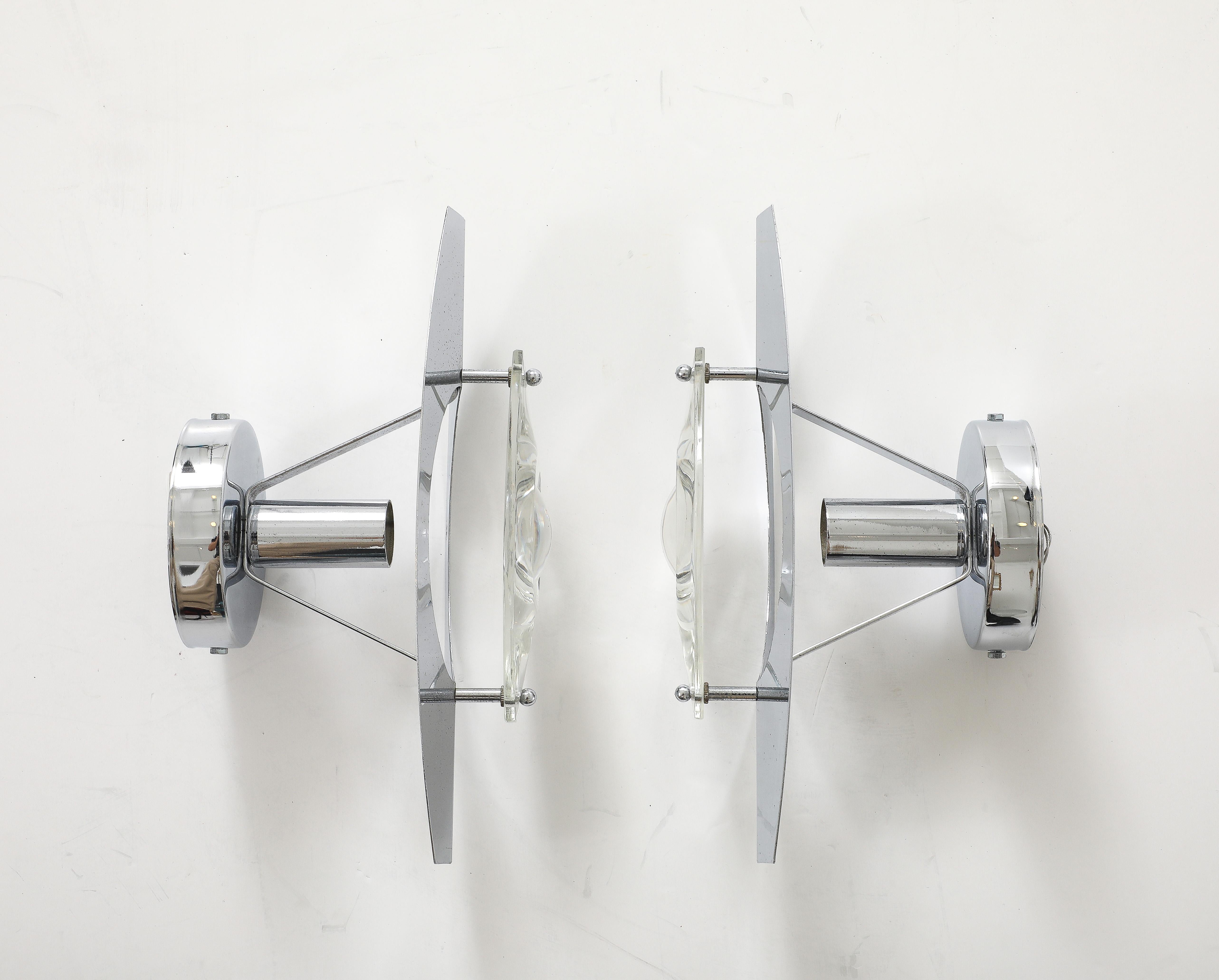 20th Century Oscar Tolasco Optic Lens Sconces For Sale