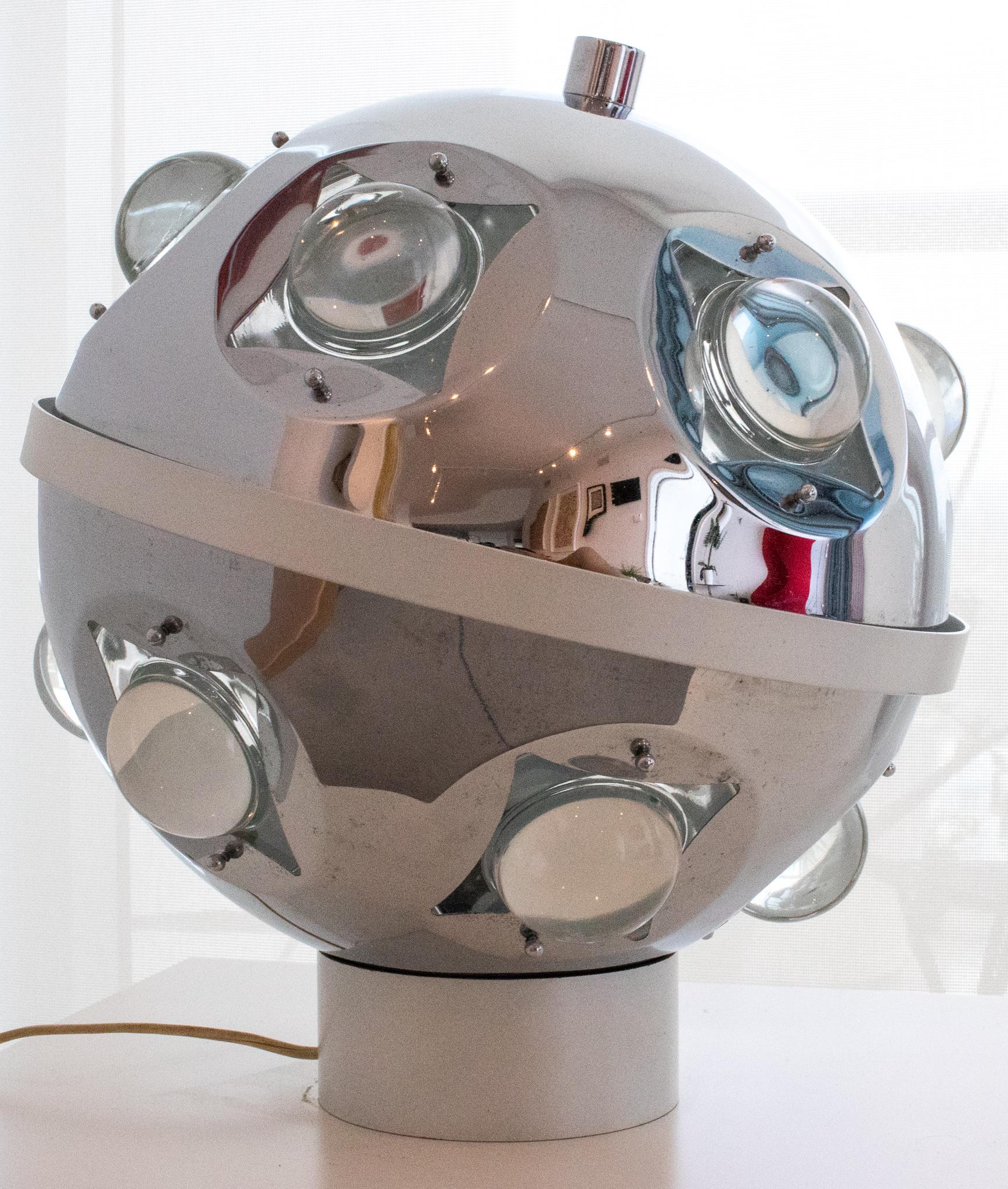 Milieu du XXe siècle Oscar Torlasco lampe de bureau italienne rare de l'ère spatiale avec éclairages optiques, 1960 en vente