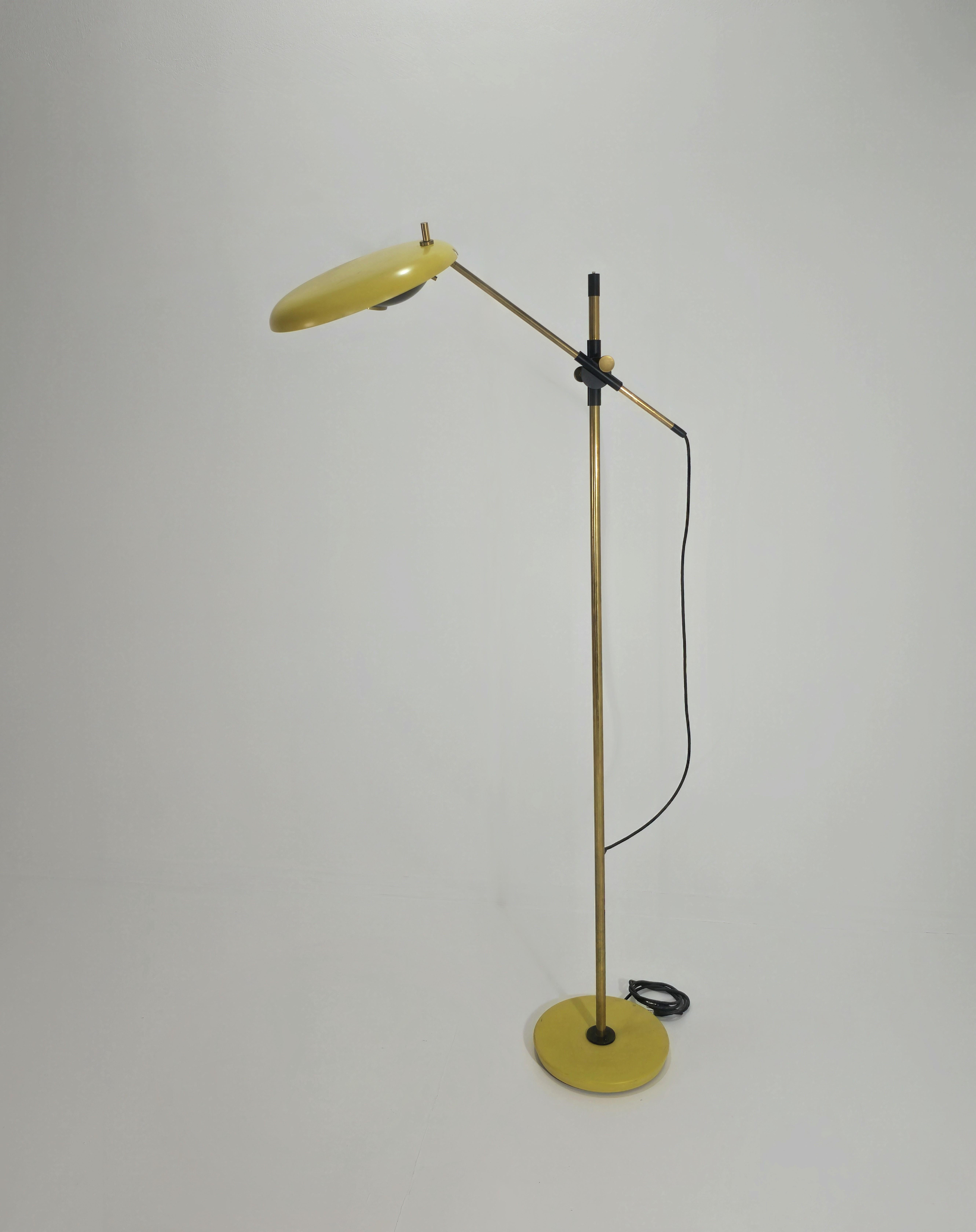 Lampada da terra regolabile Oscar Torlasco  Design/One in ottone Italia 1950 Mid-Century in vendita 3