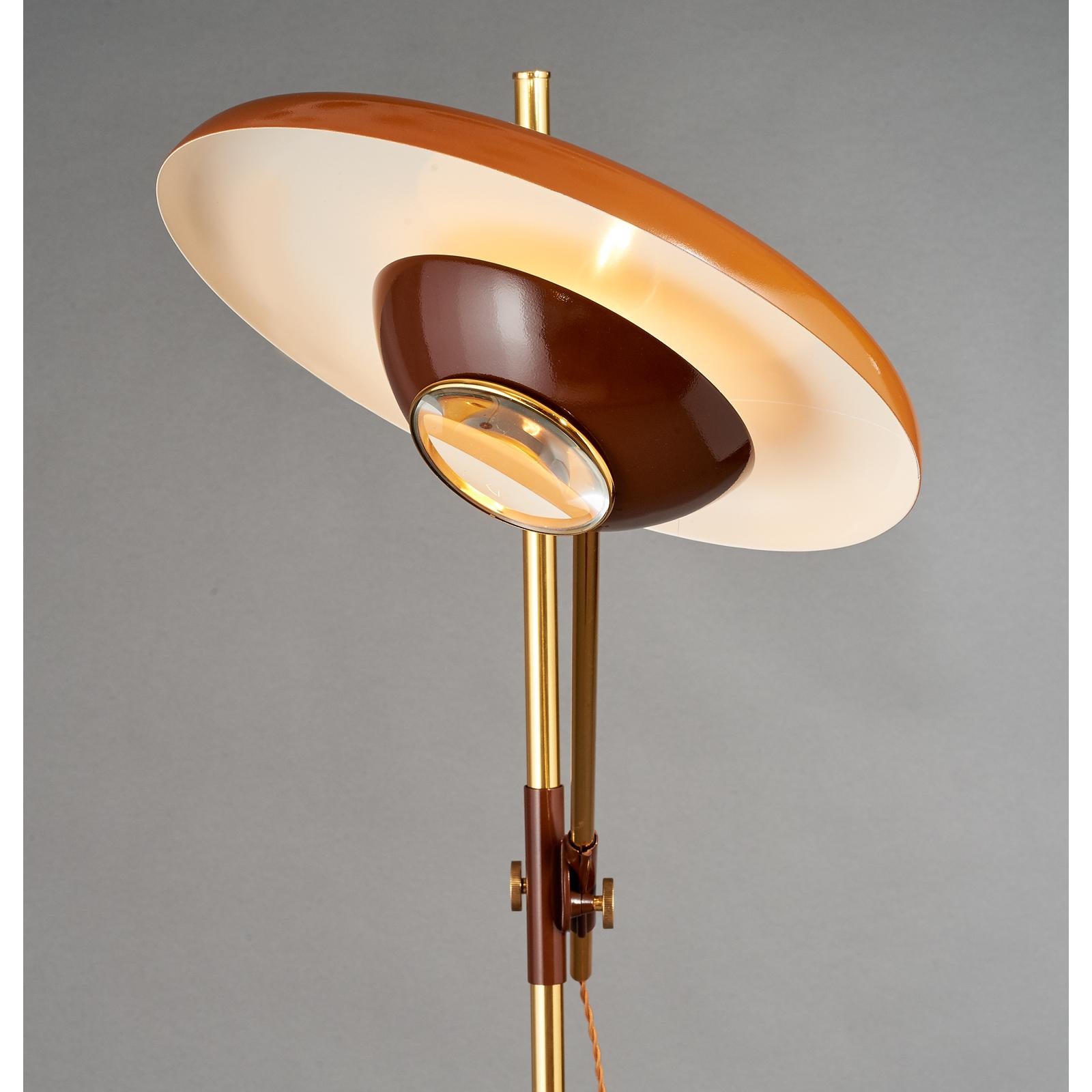 Enameled Oscar Torlasco Adjustable Floor Lamp, Italy, 1950s