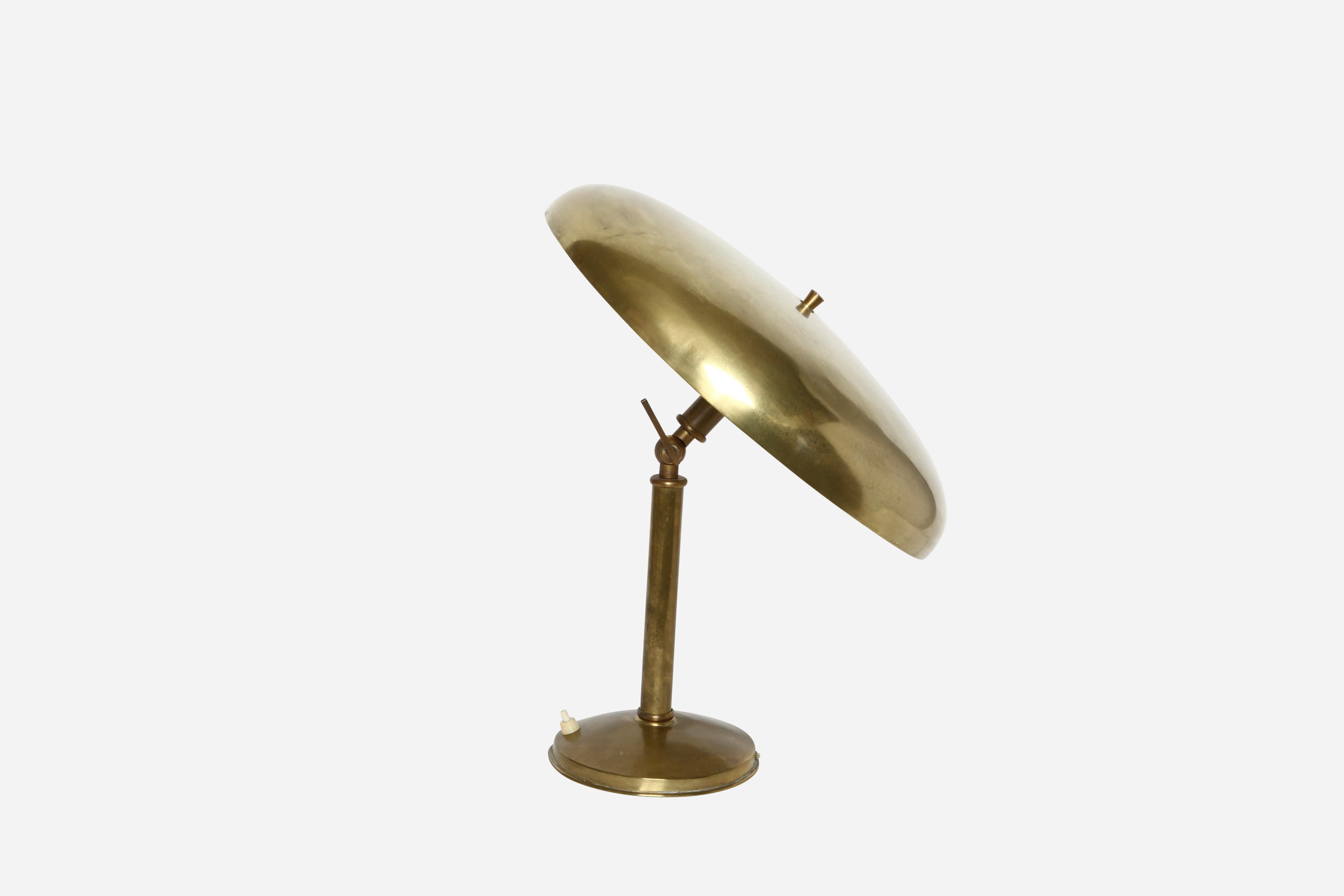 Mid-Century Modern Oscar Torlasco Attributed Brass Table Lamp, Italy, 1960s For Sale