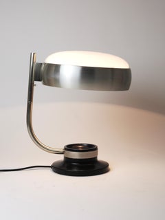 Oscar Torlasco Black & Nickel Table Desk Swivel Lamp, Lumi Milano, Italy, 1960s
