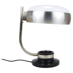 Oscar Torlasco Black & Nickel Table Desk Swivel Lamp, Lumi Milano, Italy, 1960s