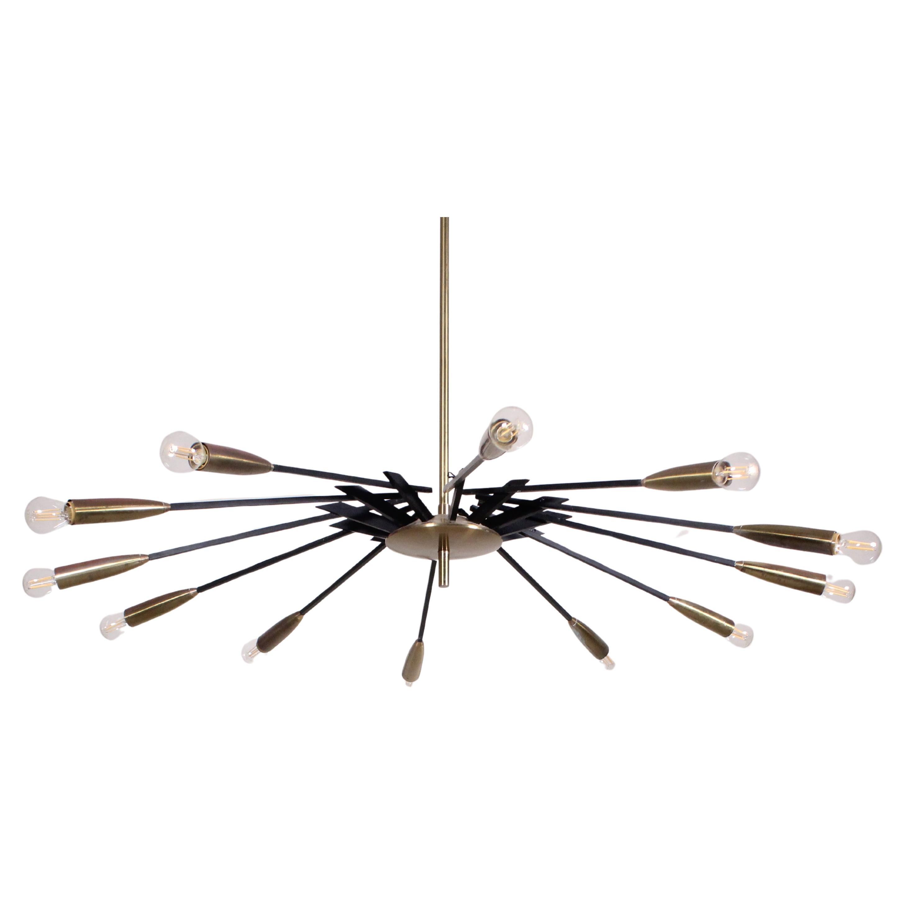 Oscar Torlasco ceiling lamp, Brass and metal  For Sale