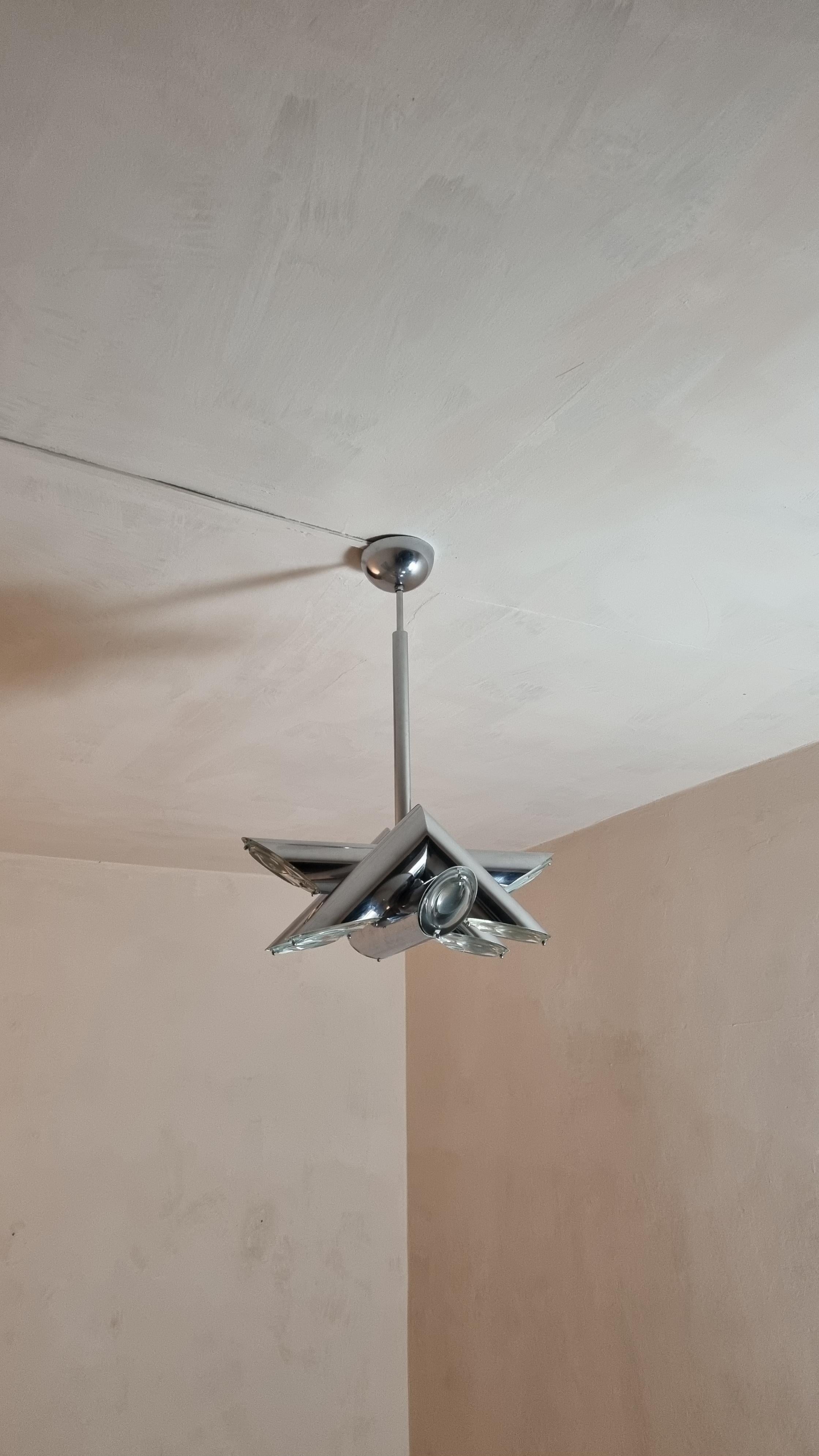 Italian Oscar Torlasco ceiling lamp for Stilkronen 1960 For Sale