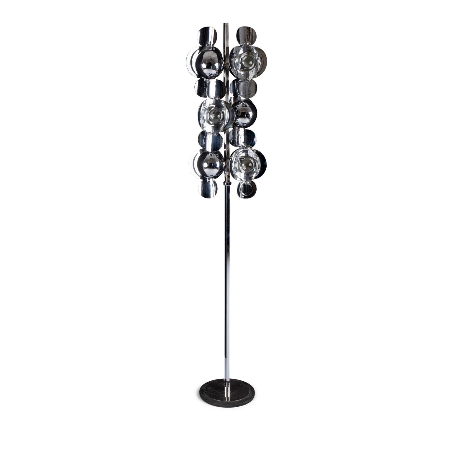 Mid-Century Modern Oscar Torlasco Chrome Floor Lamp For Sale