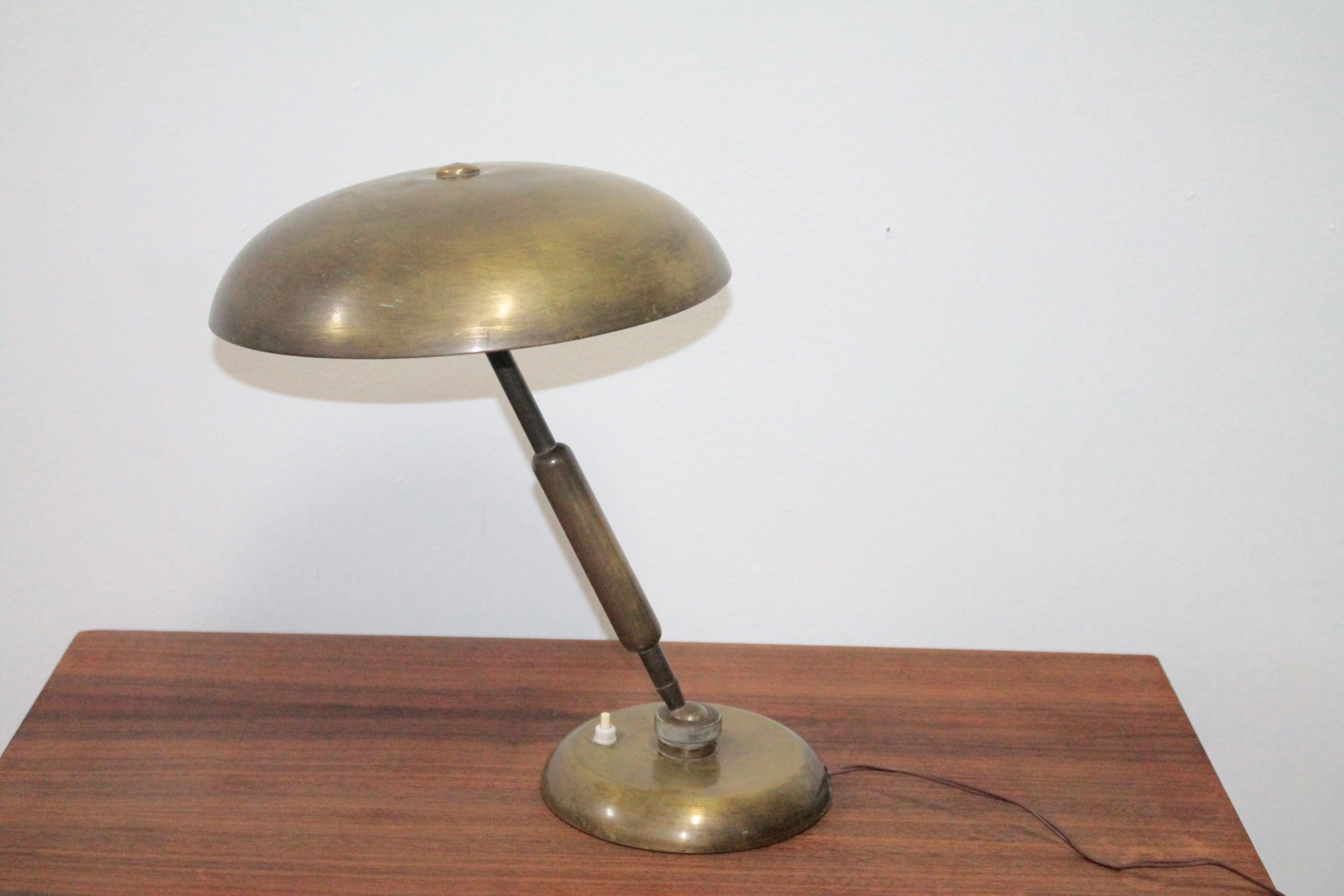 Mid-Century Modern Oscar Torlasco for Lumi, 1950s Italian Midcentury Brass Lamp, 1950s