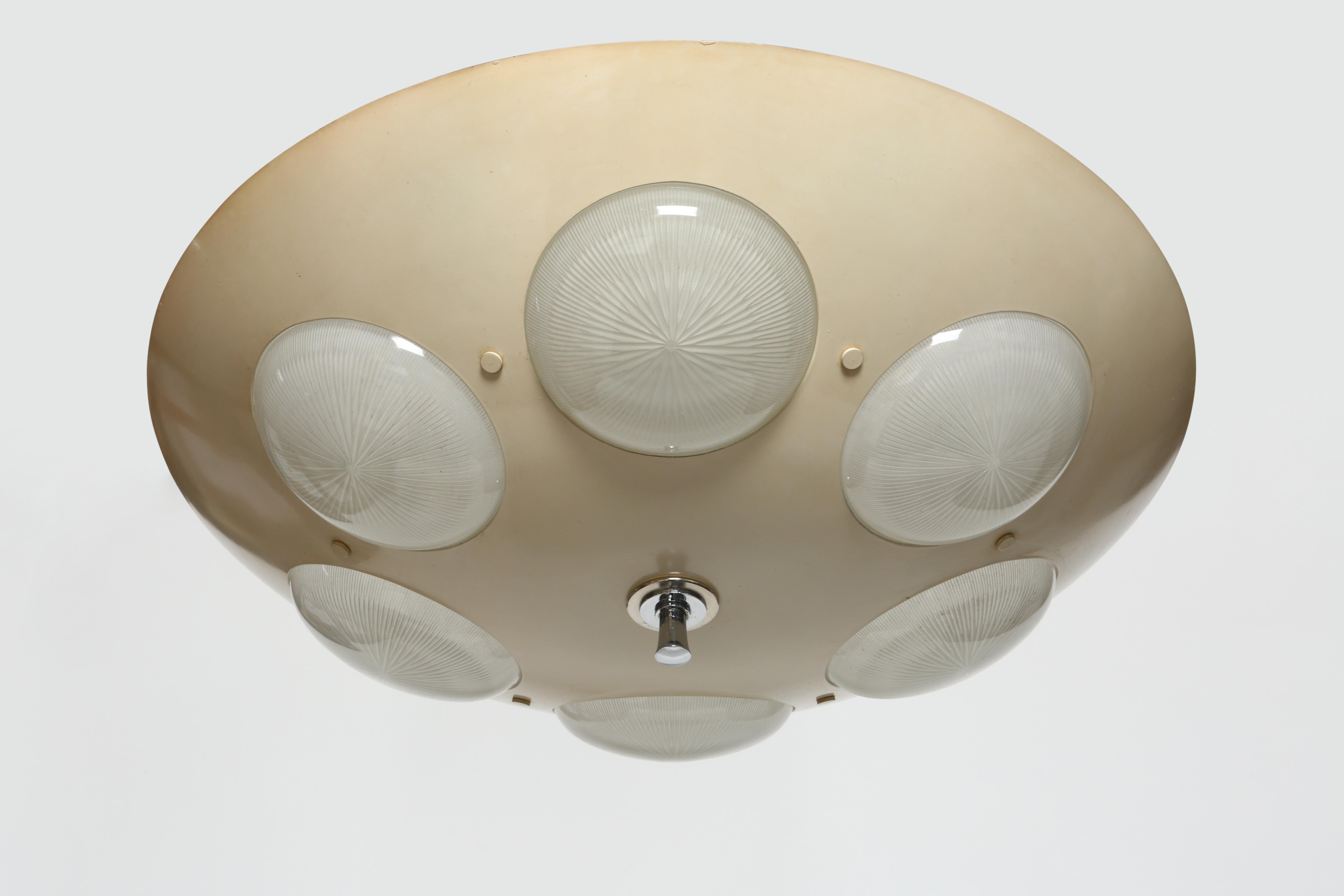 Mid-Century Modern Oscar Torlasco for Lumi attributed ceiling suspension