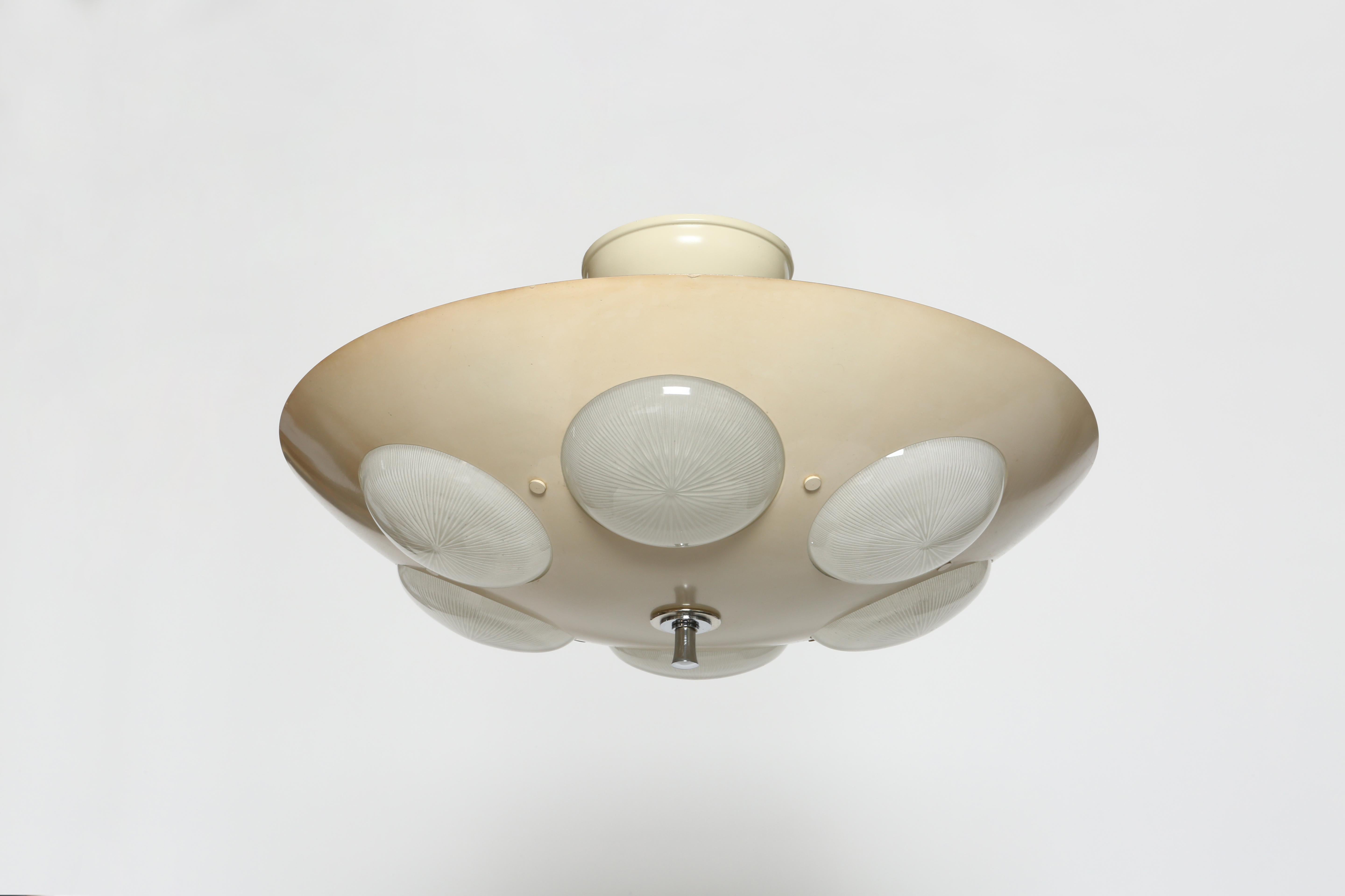 Oscar Torlasco for Lumi attributed ceiling suspension In Good Condition For Sale In Brooklyn, NY