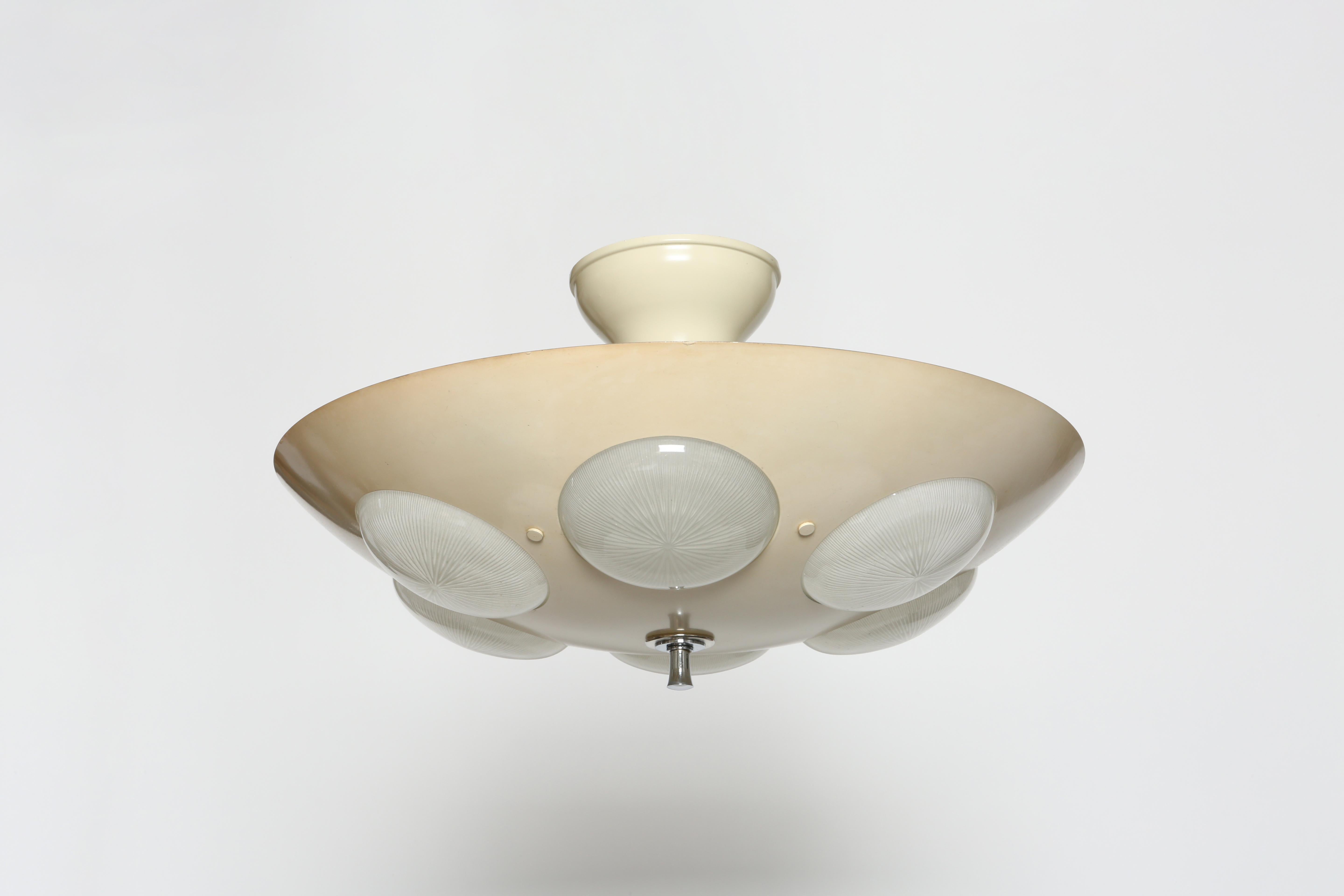 Mid-20th Century Oscar Torlasco for Lumi attributed ceiling suspension For Sale