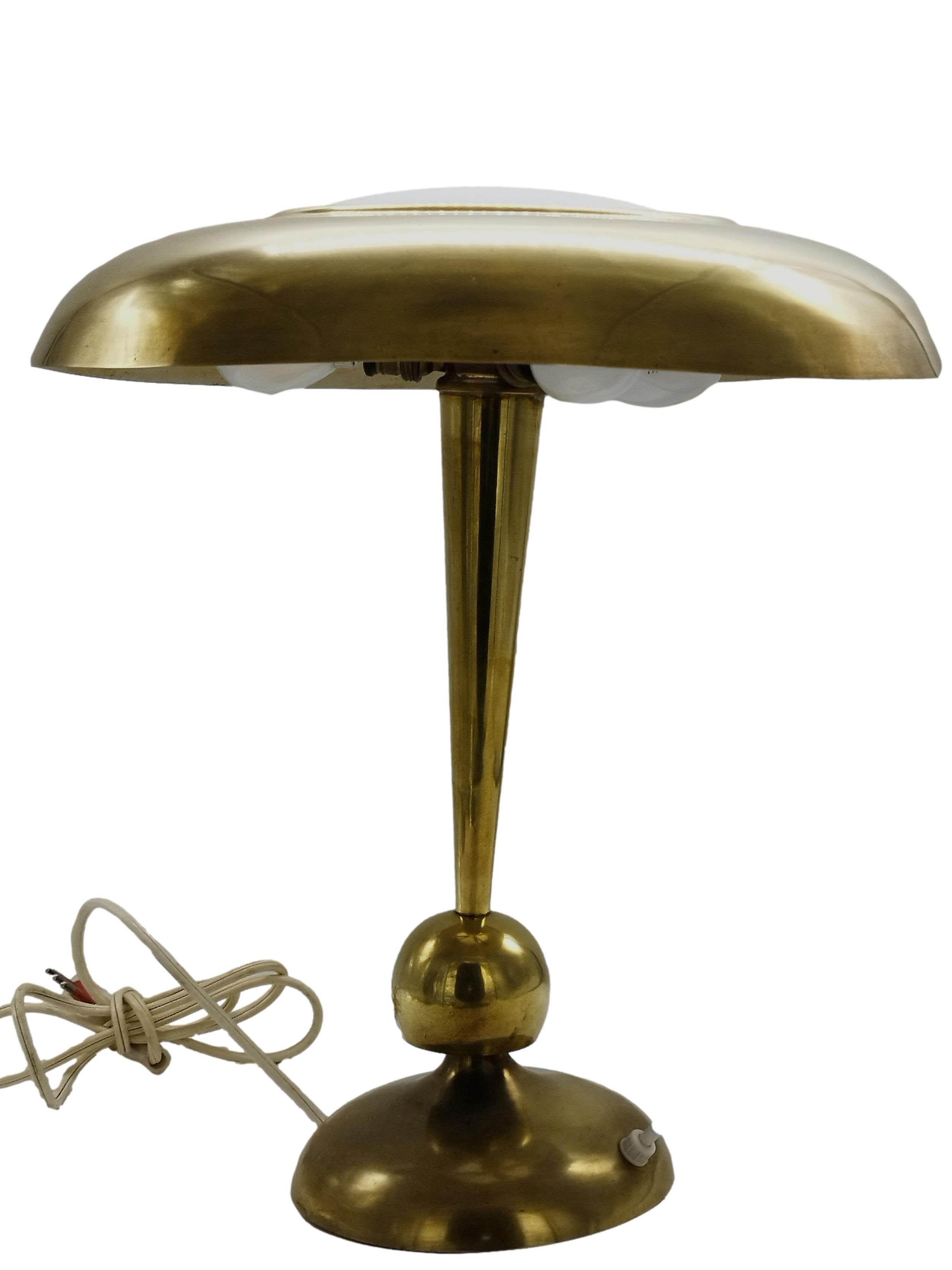 Italian Oscar Torlasco for Lumi Brass Table Lamp, Italy, 1950s For Sale