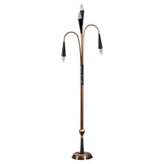 Oscar Torlasco for Lumi Floor Lamp in Brass, 1960s