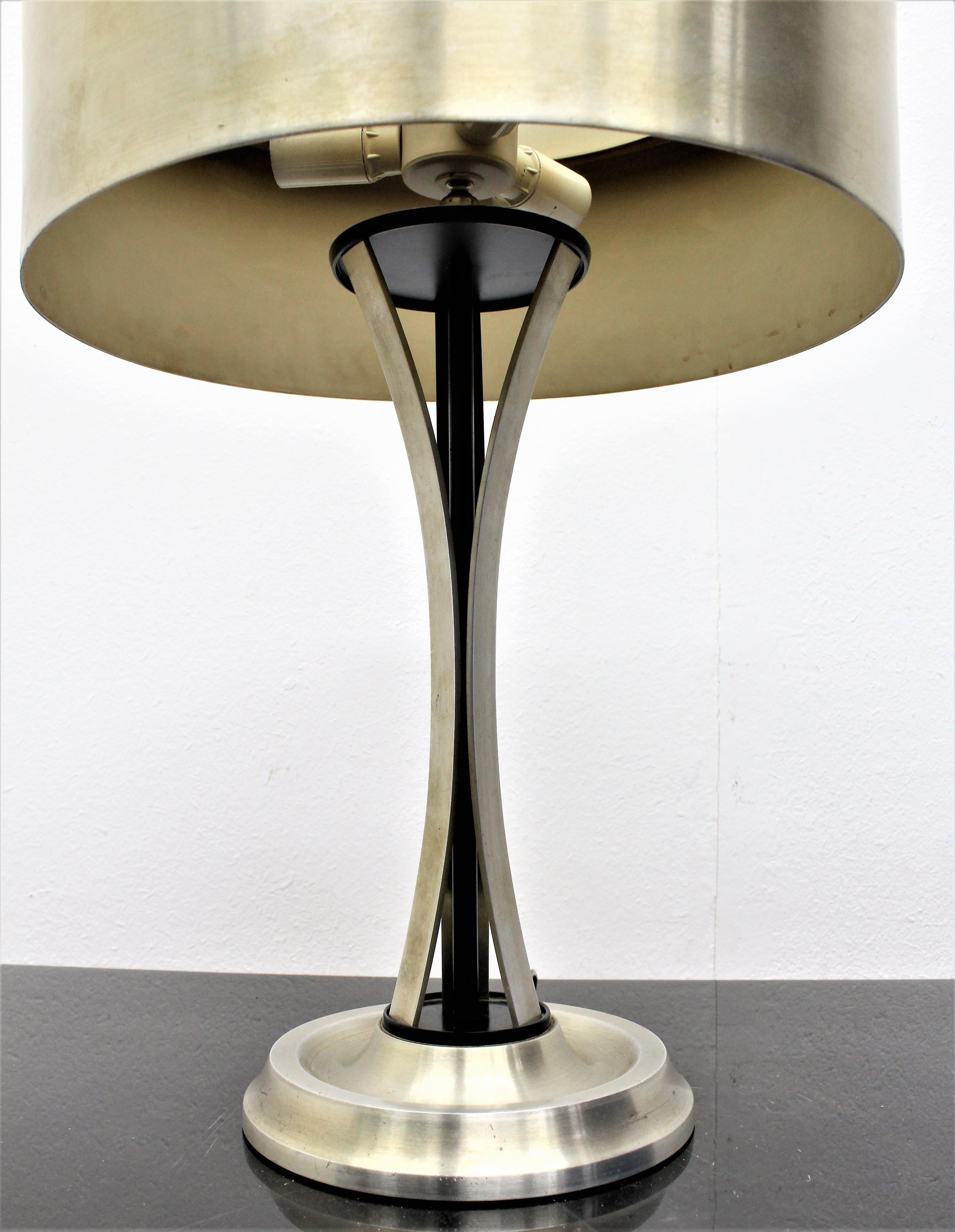 Plated Oscar Torlasco Mid-Century Steel Table Lamp  Mod. 790 for LUMI Milano 1950 