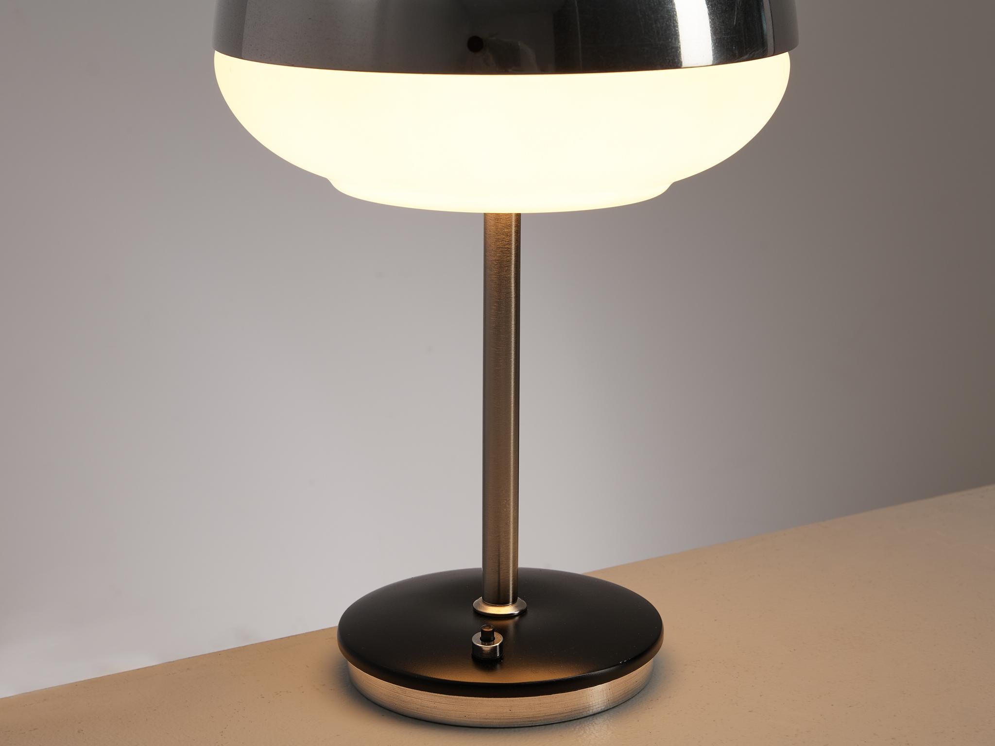 Mid-20th Century Oscar Torlasco For Lumi Milano Table Lamps with Opaline Glass