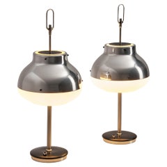 Oscar Torlasco For Lumi Milano Table Lamps with Opaline Glass