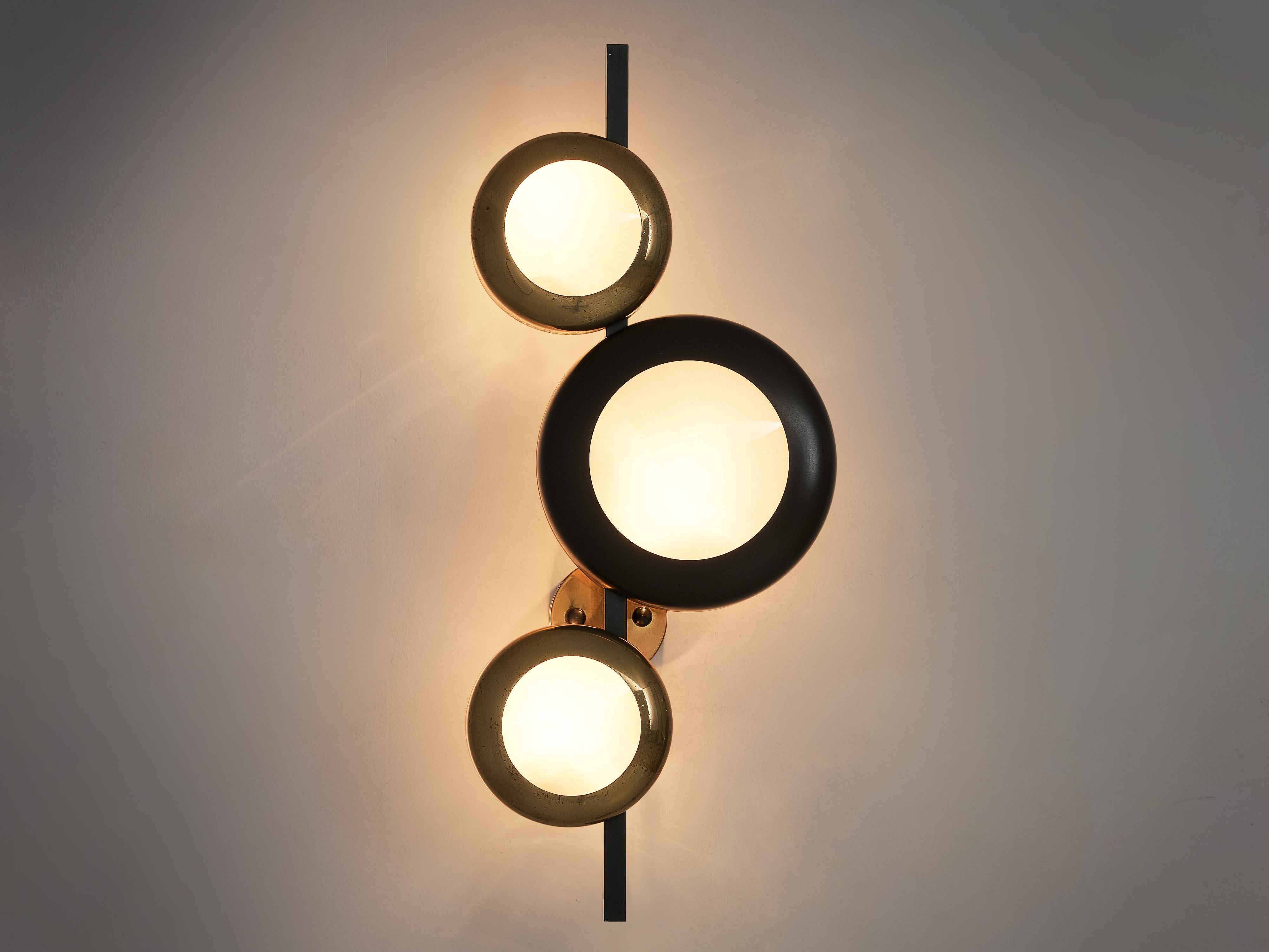 Oscar Torlasco for Lumi Milano Wall Lamp in Brass, Glass and Metal 2