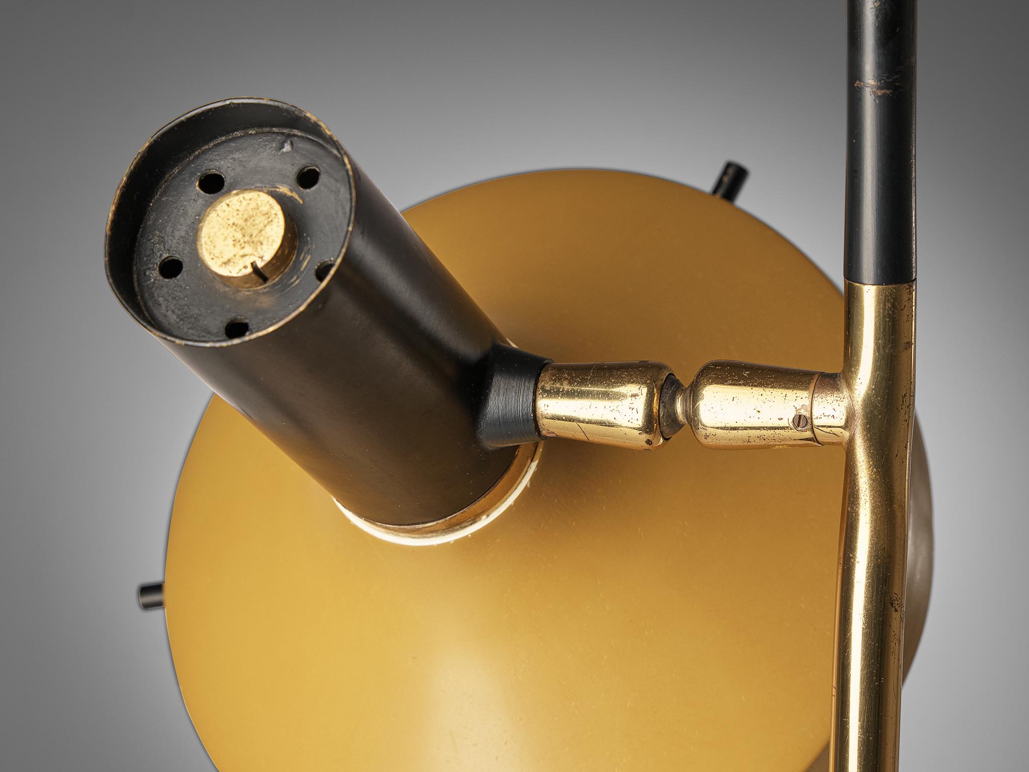 Italian Oscar Torlasco for Lumi Table Lamp Model '553' in Metal and Brass