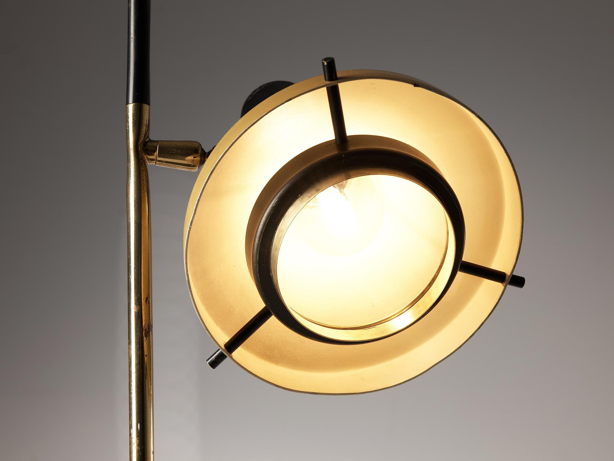 Oscar Torlasco for Lumi Table Lamp Model '553' in Metal and Brass In Good Condition In Waalwijk, NL
