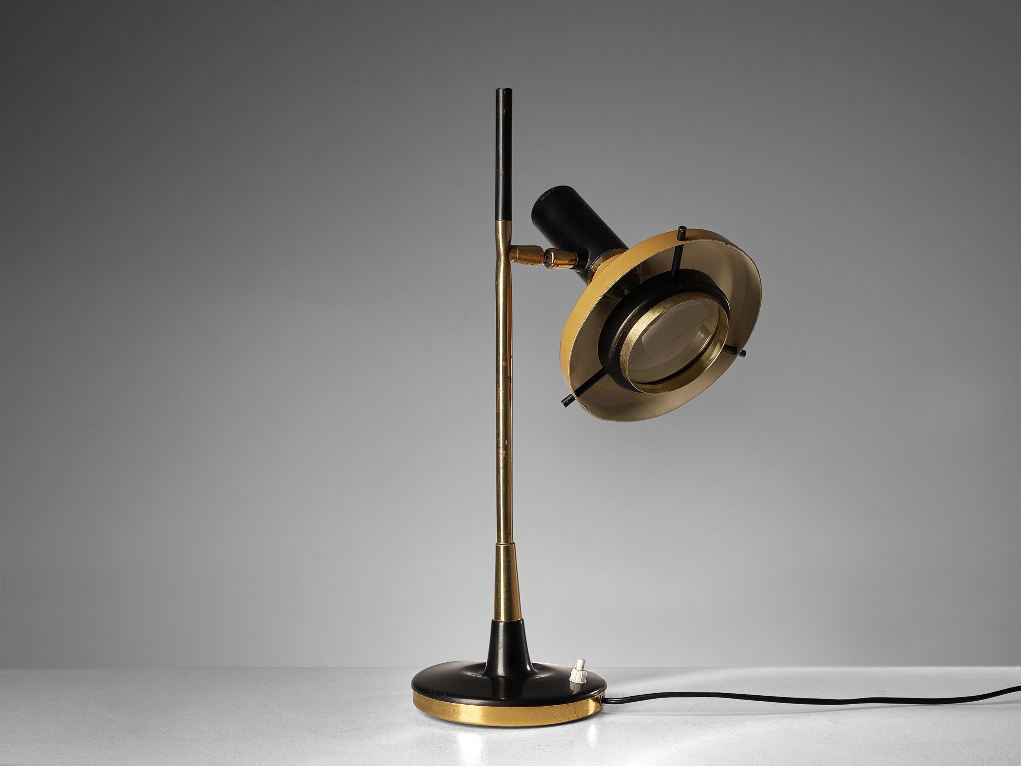 Oscar Torlasco for Lumi Table Lamp Model '553' in Metal and Brass 2