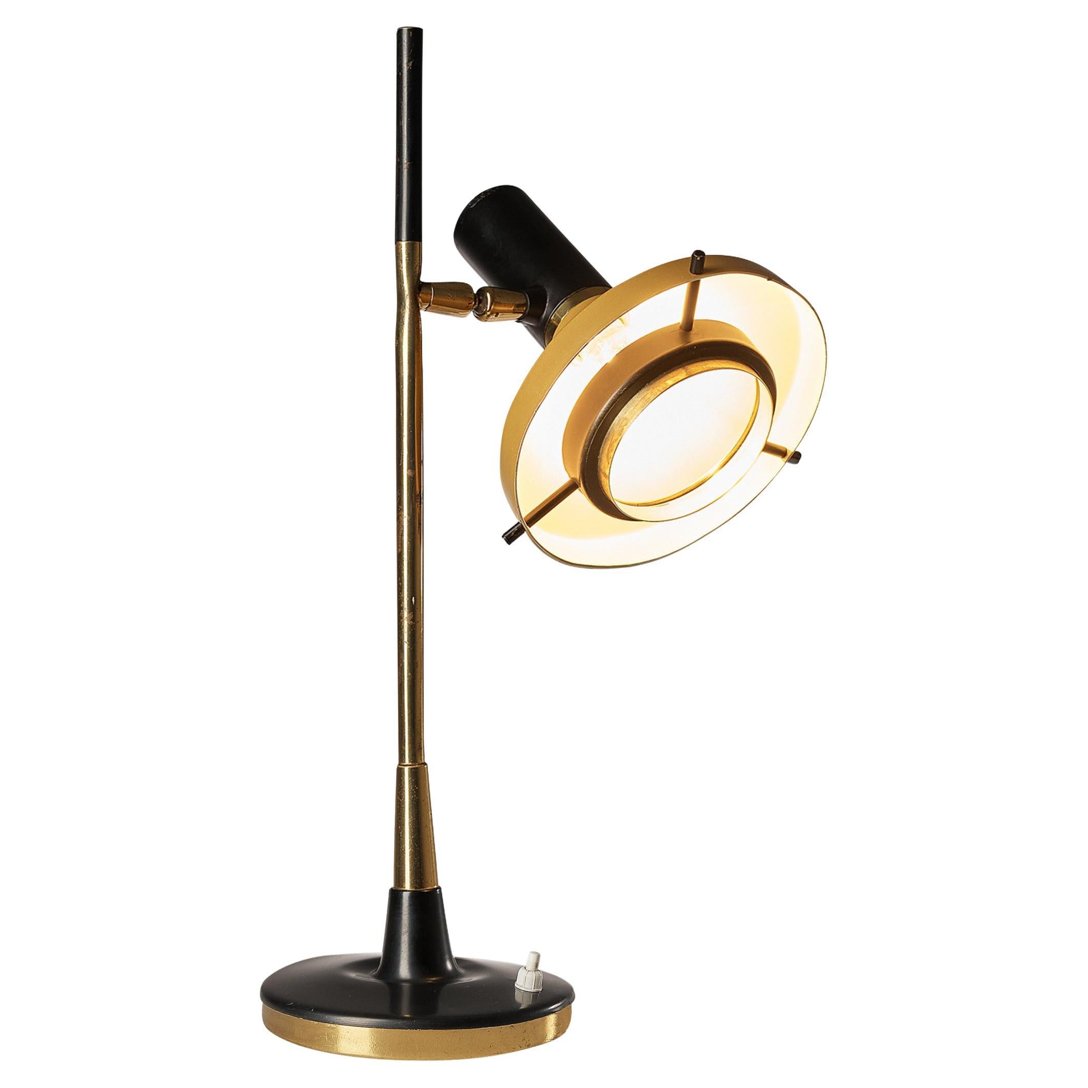 Oscar Torlasco for Lumi Table Lamp Model '553' in Metal and Brass