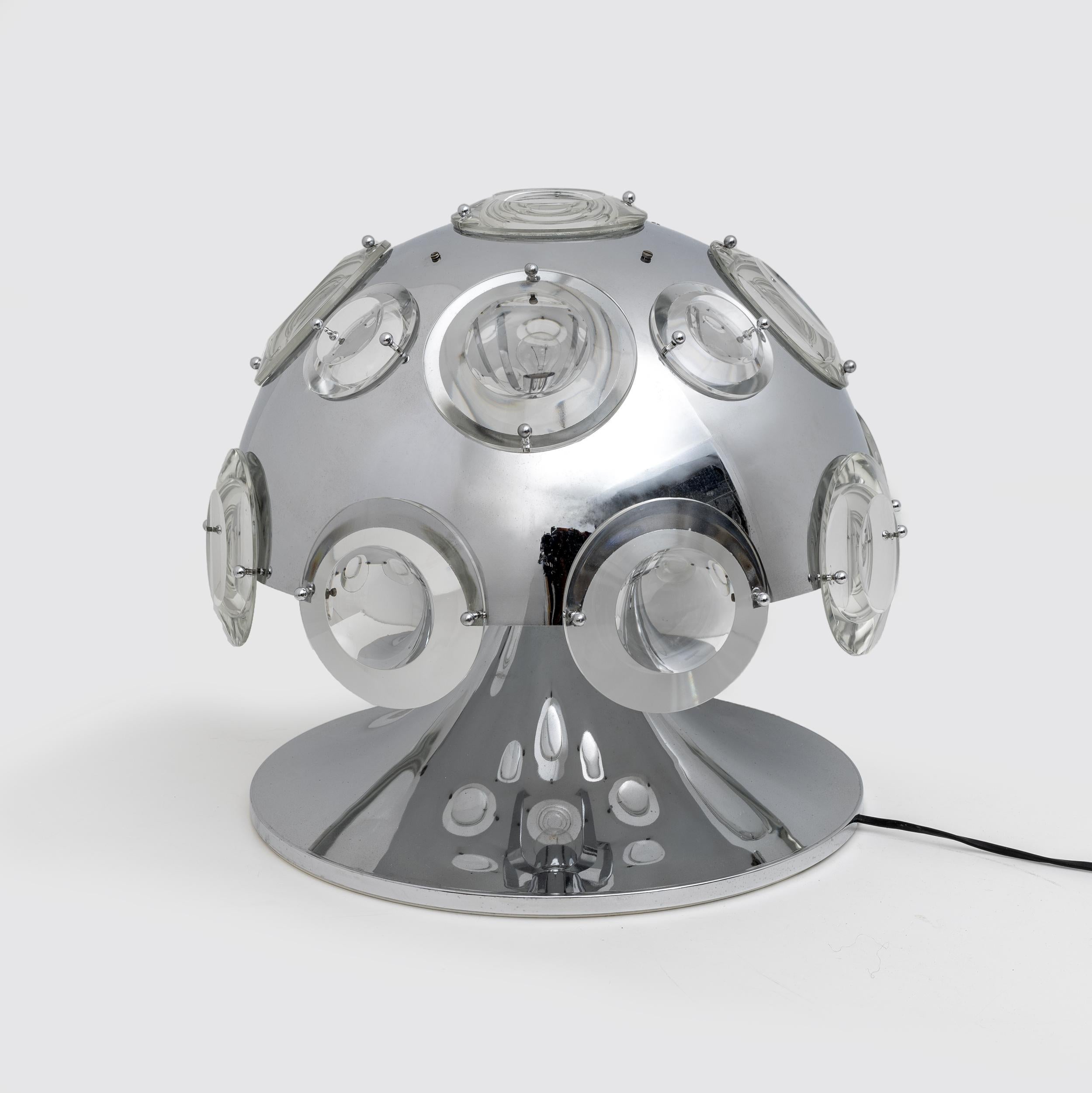 Oscar Torlasco para Stilkronen Lámpara italiana de sobremesa grande y rara, años 70 Era espacial en venta