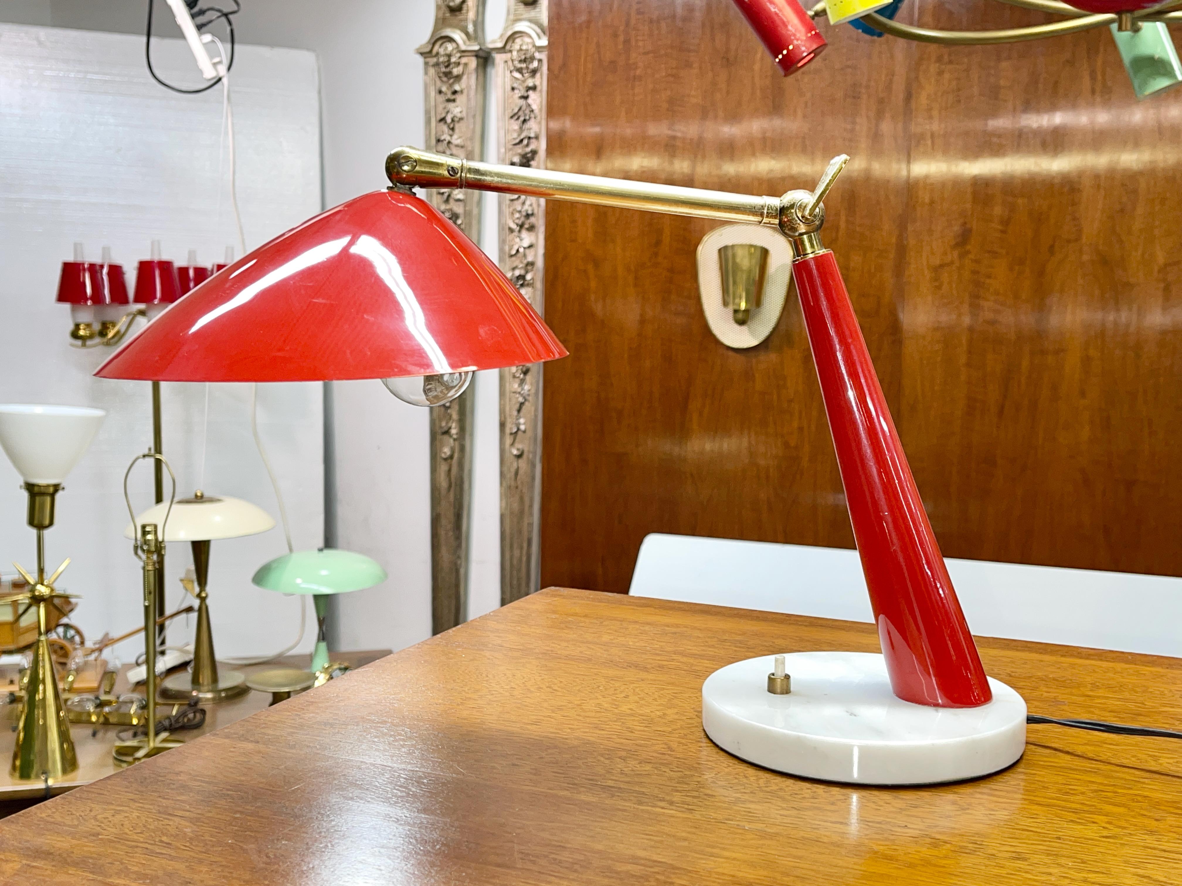 Marble Oscar Torlasco for Stilux Desk Lamp For Sale