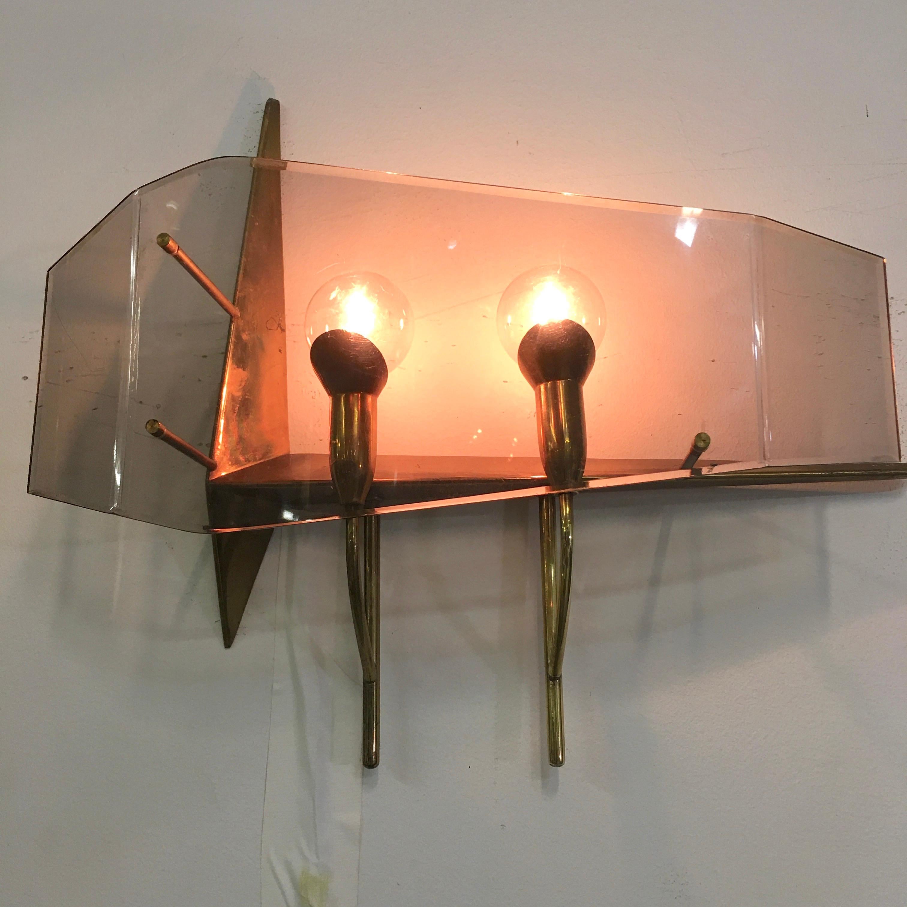 Italian Oscar Torlasco for Stilux Milano Pair of Sconces For Sale