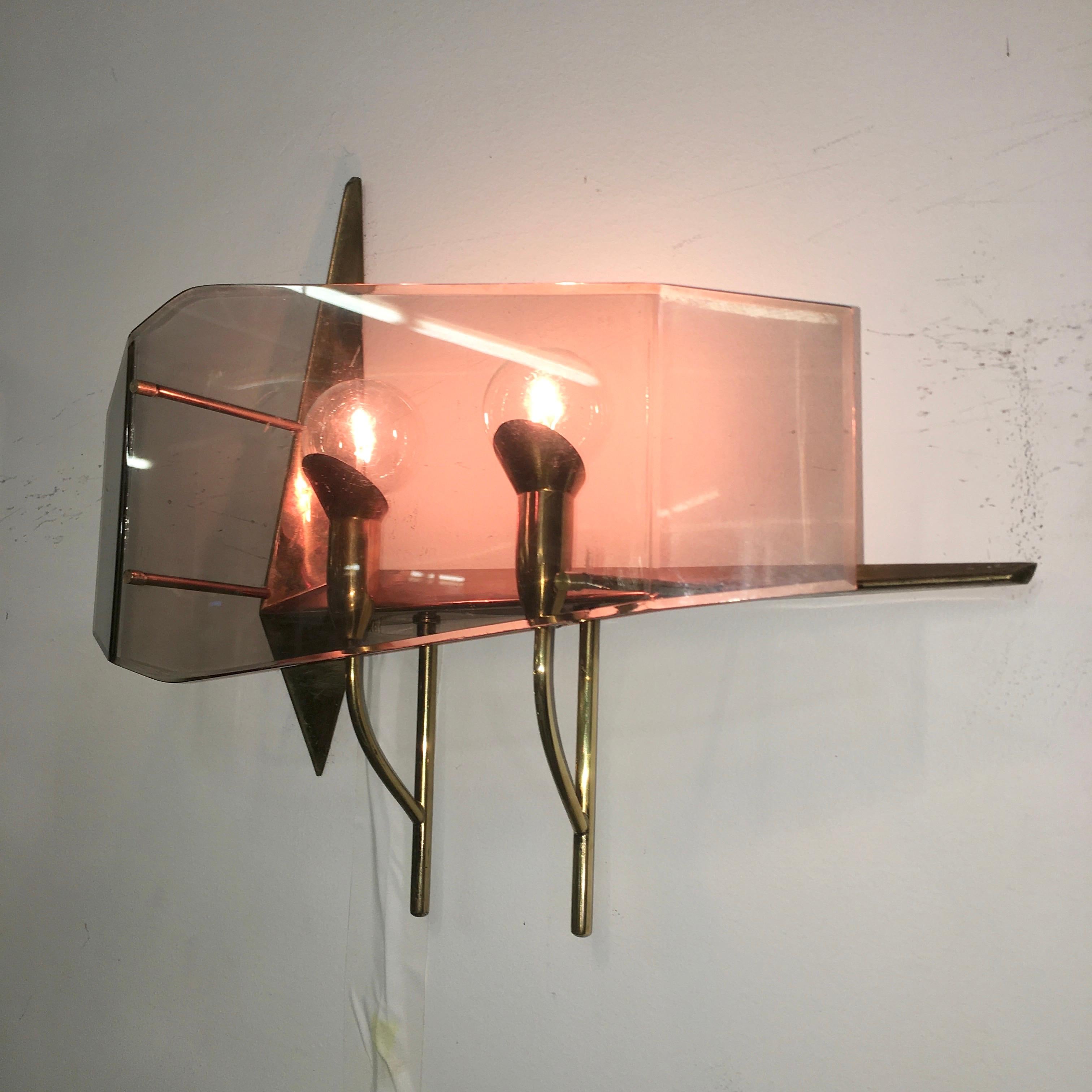 Mid-20th Century Oscar Torlasco for Stilux Milano Pair of Sconces For Sale