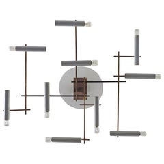 Oscar Torlasco Geometric Ceiling Lamp for Lumi, Italy, 1950s