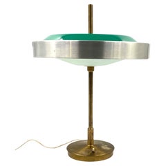 Oscar Torlasco, Important Brass and Glass Table / Desk Lamp, Prod. Lumi, 1960 Ca
