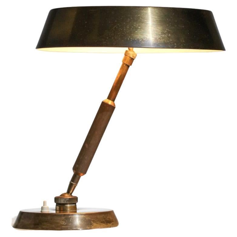Oscar Torlasco Italian table lamp of the 60s in solid brass vintage  For Sale