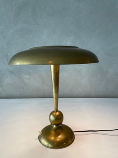 Oscar Torlasco Lumi Mod. 143 Lampada da tavolo in ottone e vetro, Italia, anni '60