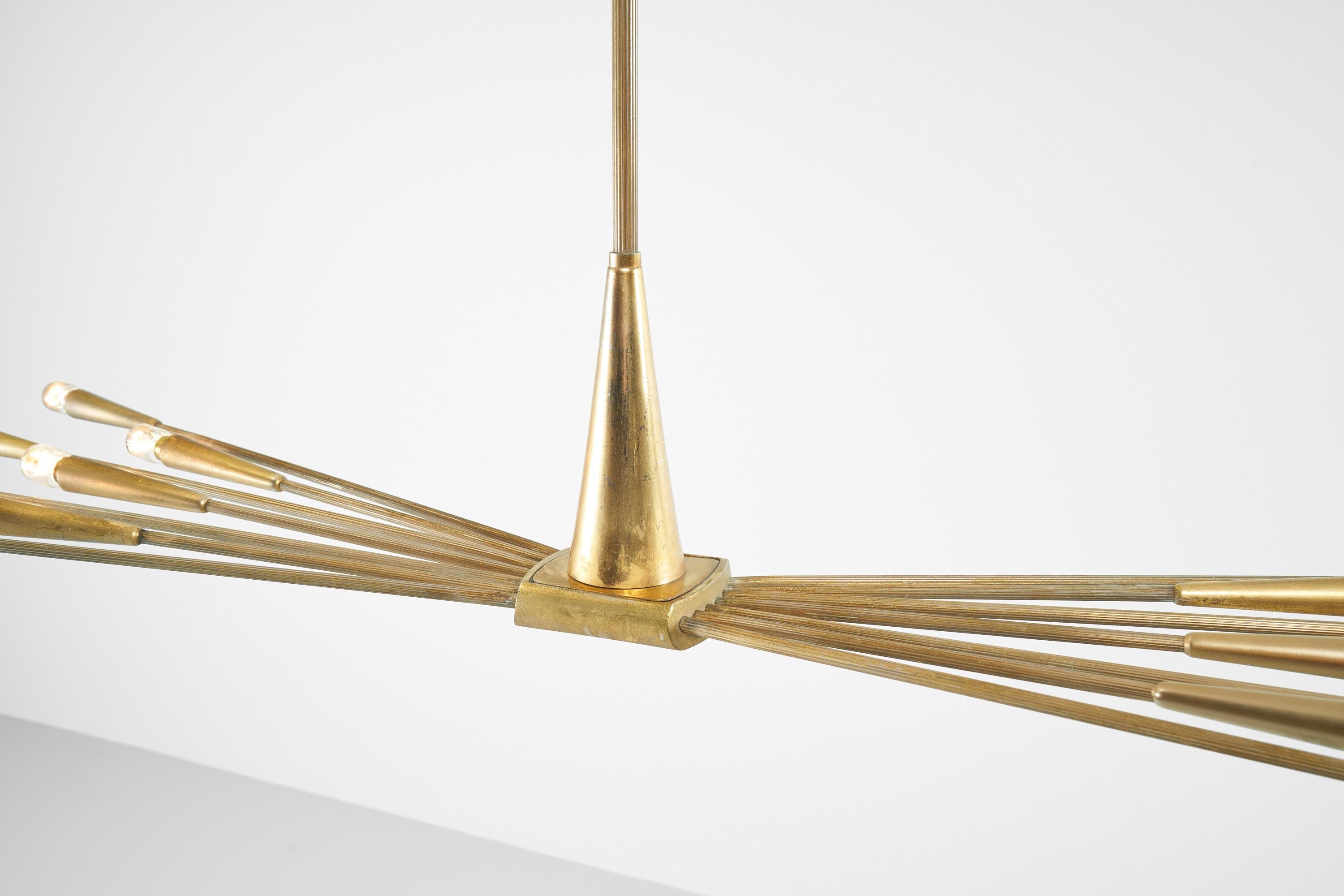 Oscar Torlasco Lumi Sputnik Chandelier, Italy, 1950 For Sale 3