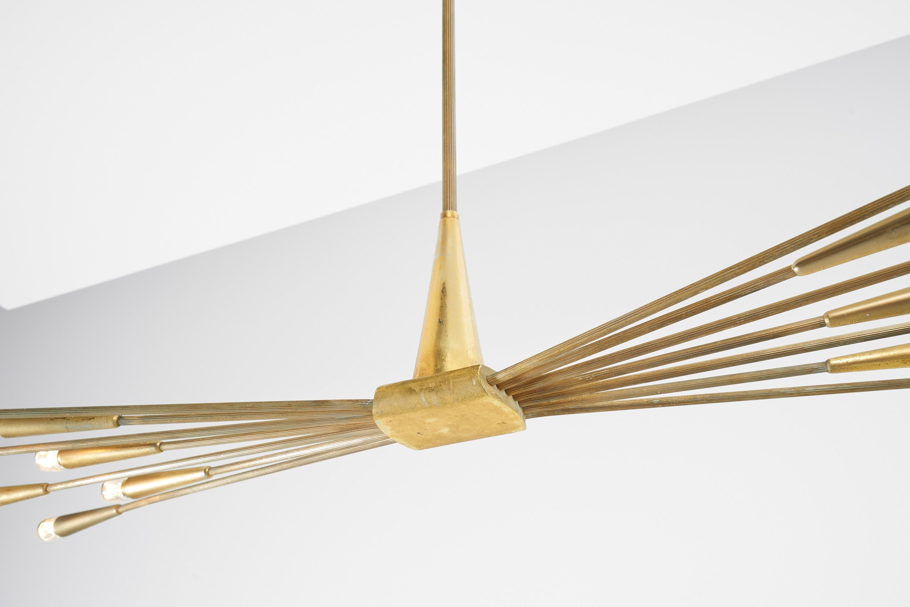 Italian Oscar Torlasco Lumi Sputnik Chandelier, Italy, 1950 For Sale