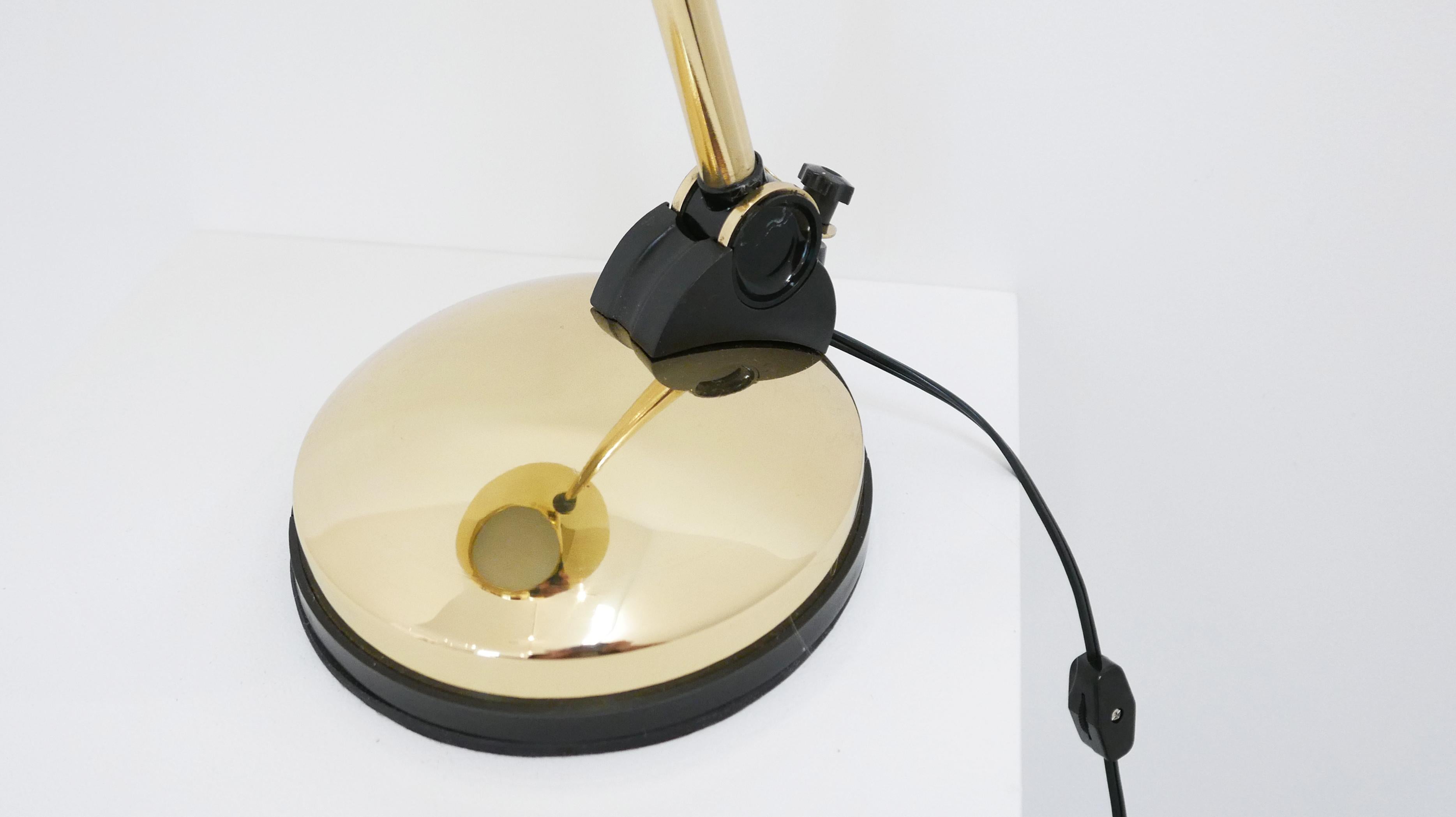 Frosted Oscar Torlasco Midcentury Desk Lamp, circa 1950s For Sale