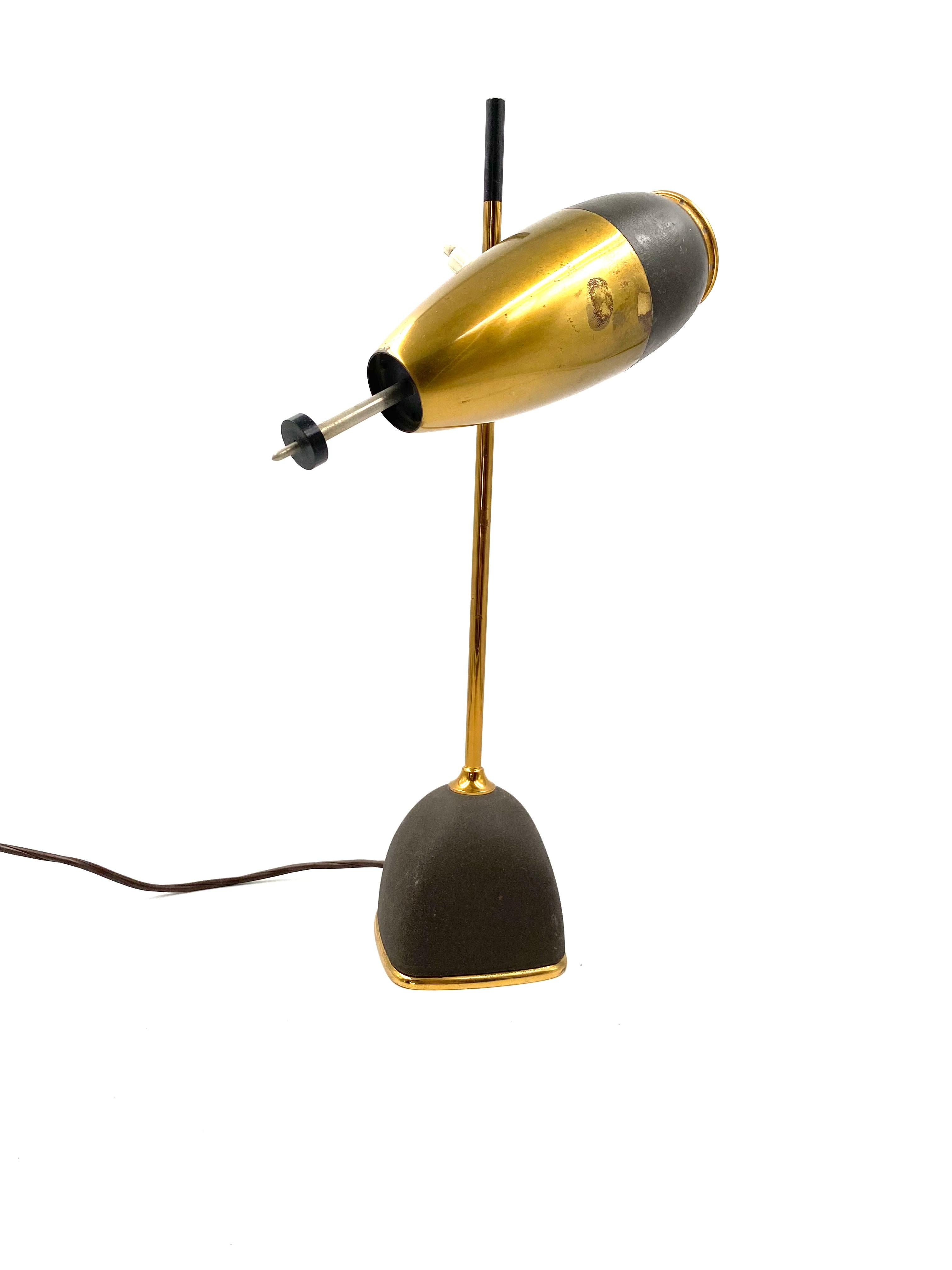 Brass Oscar Torlasco, Mod. 577 Table / Desk Lamp, Lumi Milan, Italy, 1960 For Sale