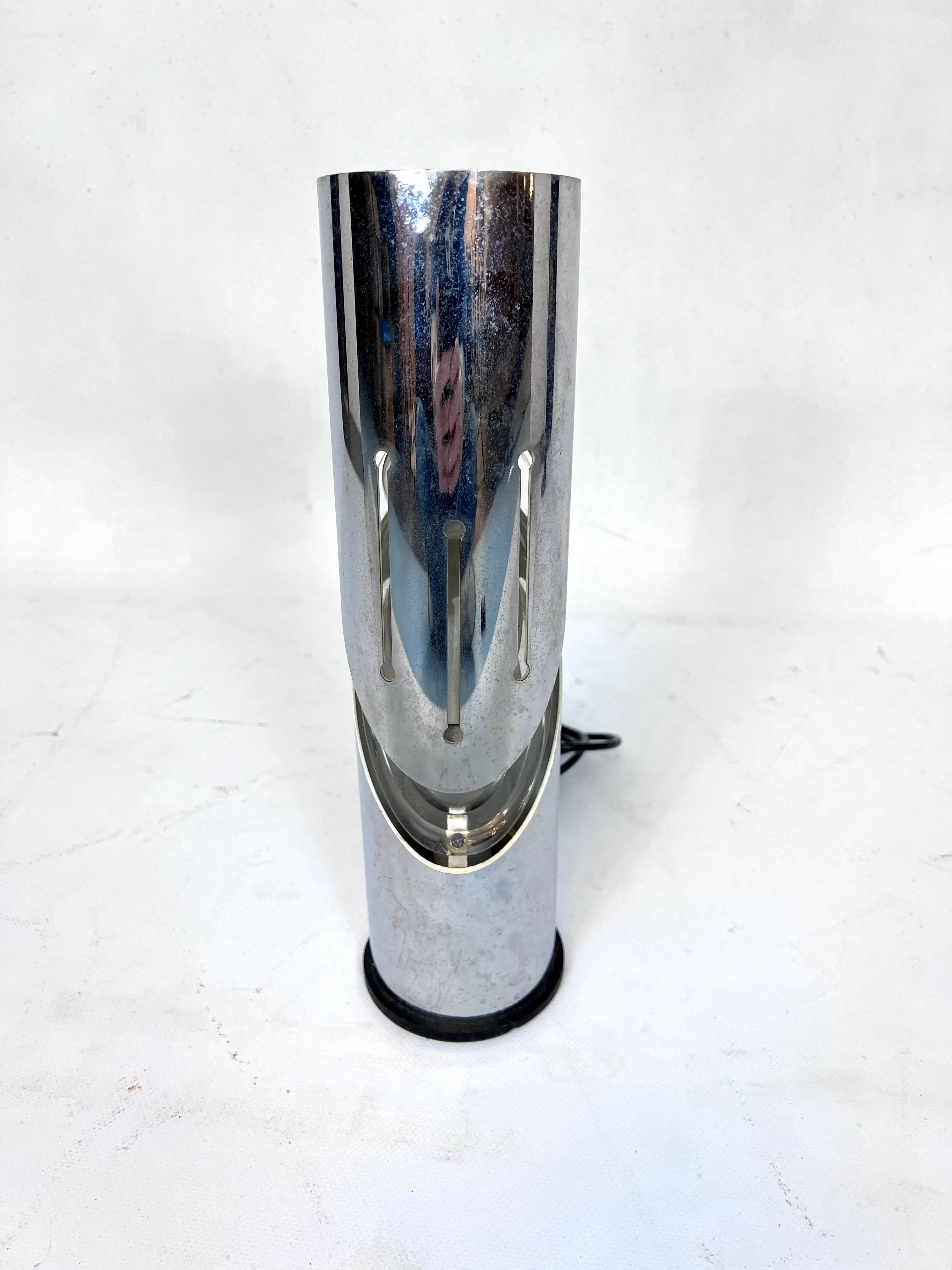 Italian Oscar Torlasco, Modern chrome and glass table lamp by Stilkronen. Italy 1960s For Sale