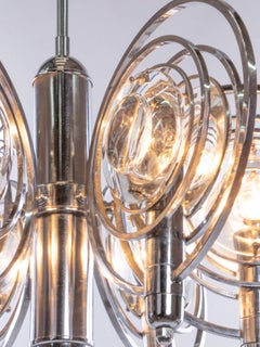 Oscar Torlasco Optical Lens Chandelier by Stilkronen, Italy, 1970s